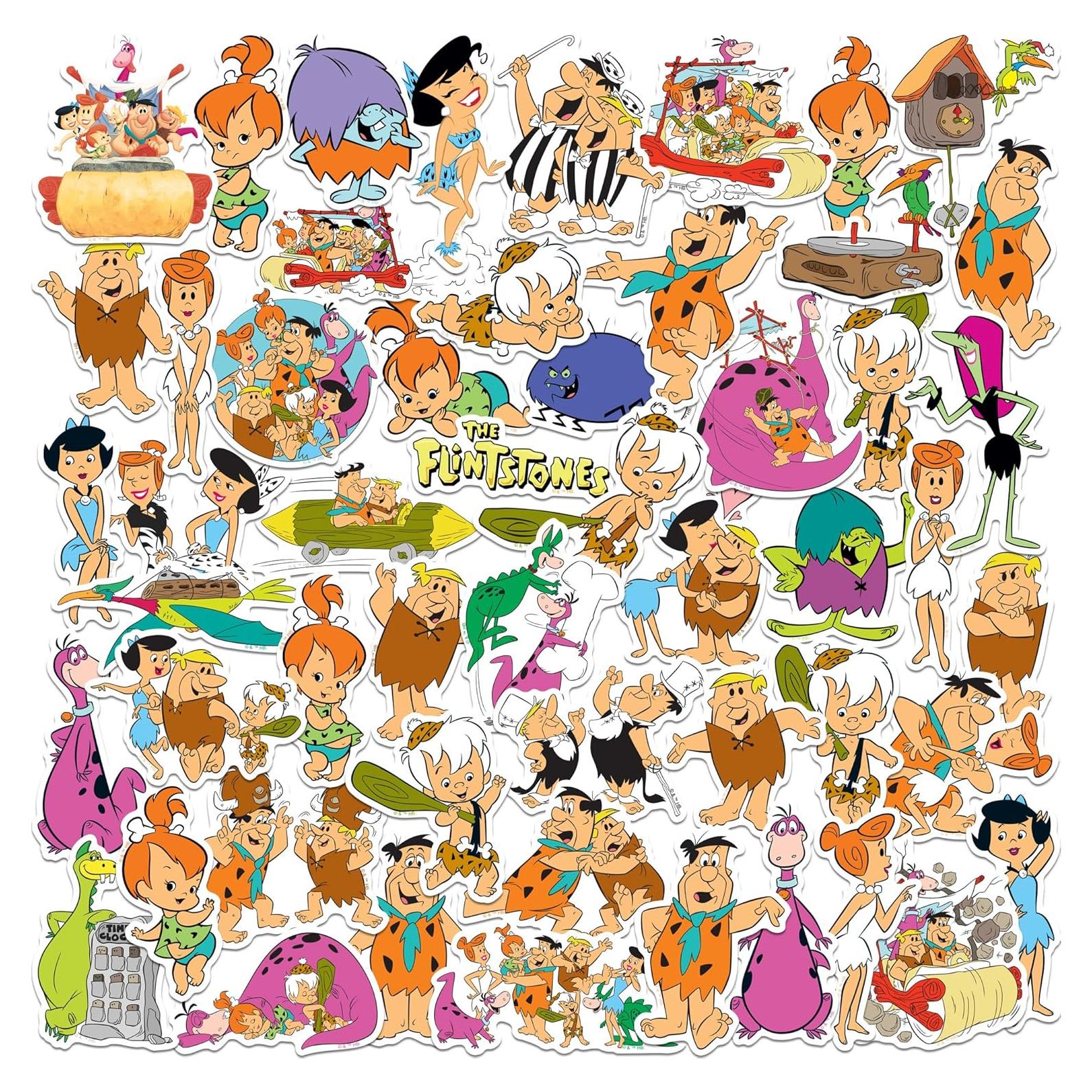 Calcomanías grandes de vinilo Los Picapiedra - 50 unidades