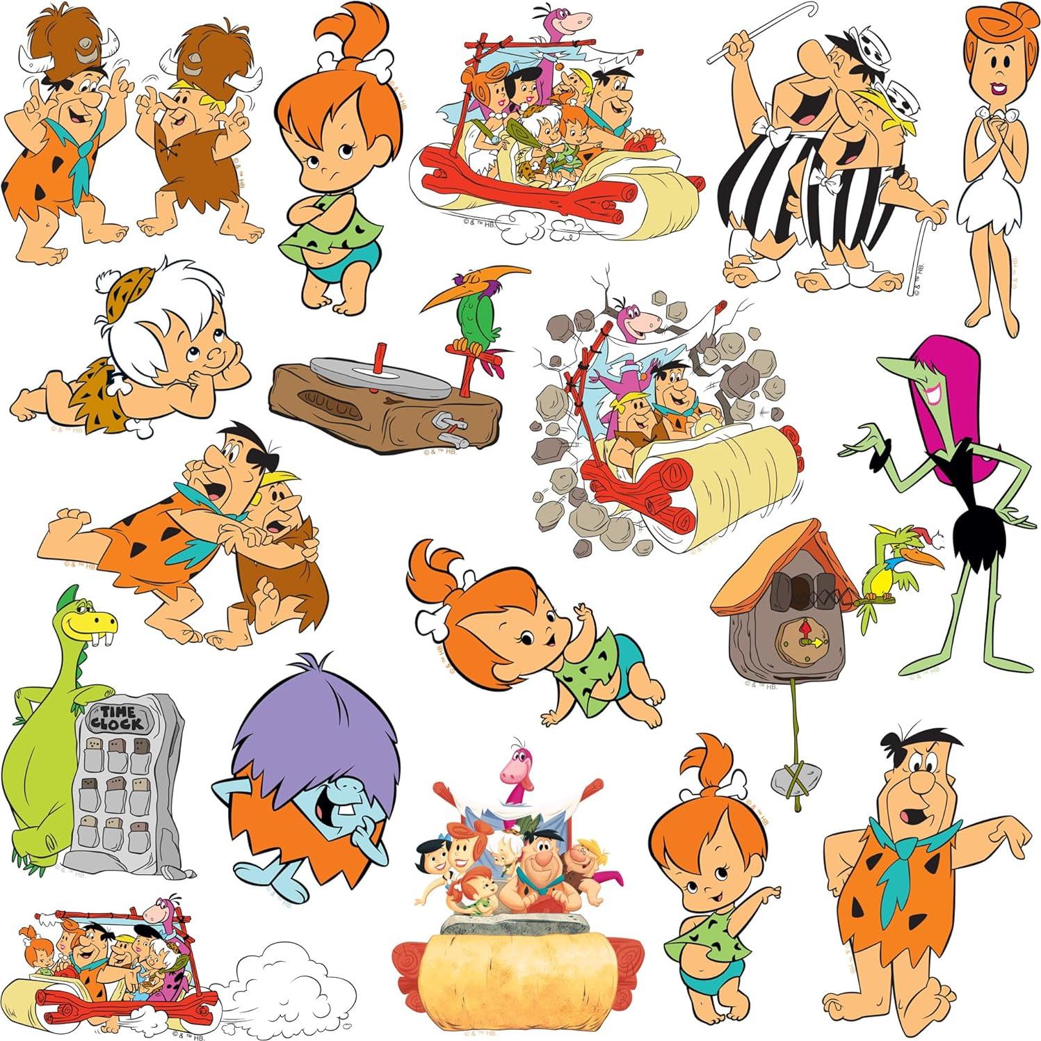 Calcomanías grandes de vinilo Los Picapiedra - 50 unidades