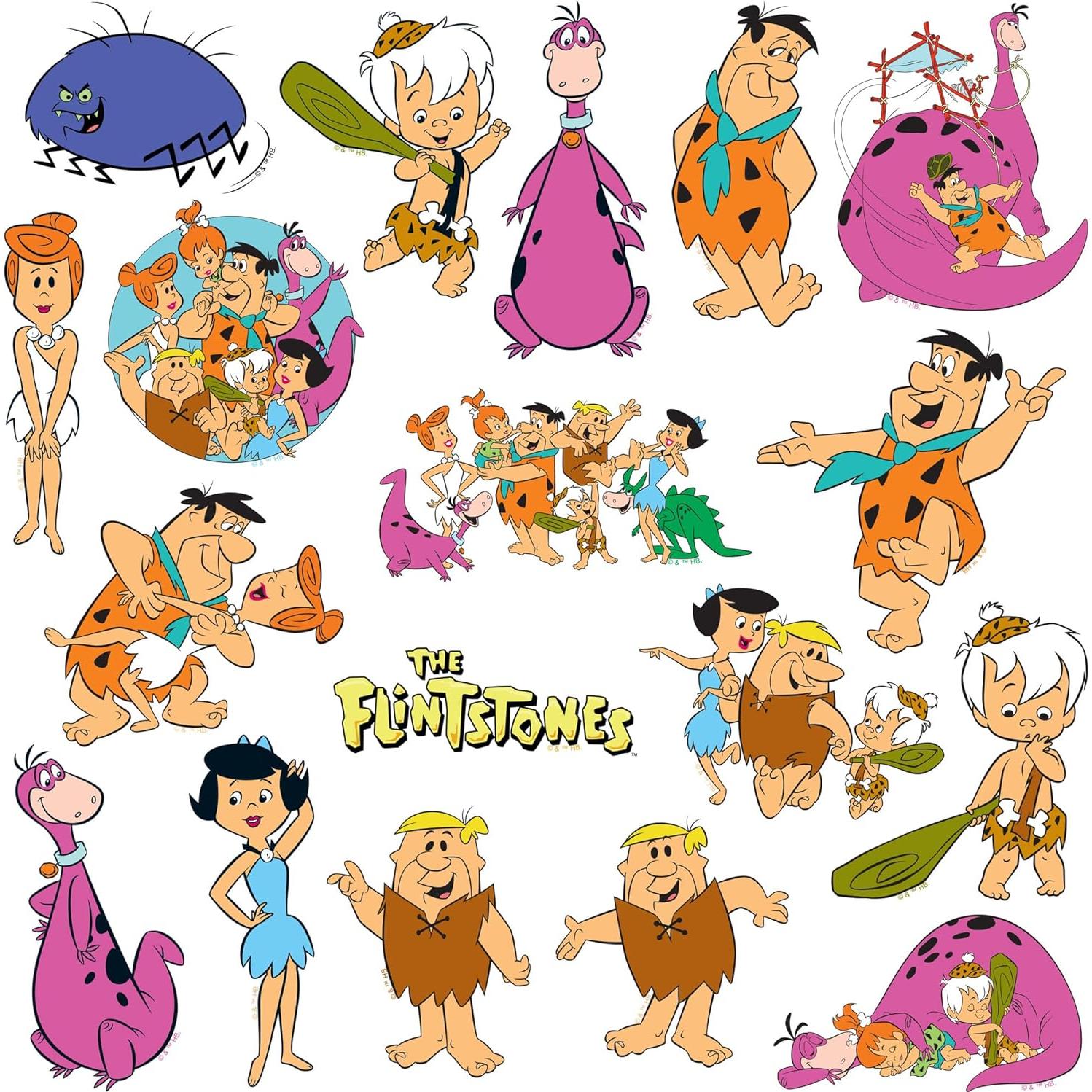 Calcomanías grandes de vinilo Los Picapiedra - 50 unidades