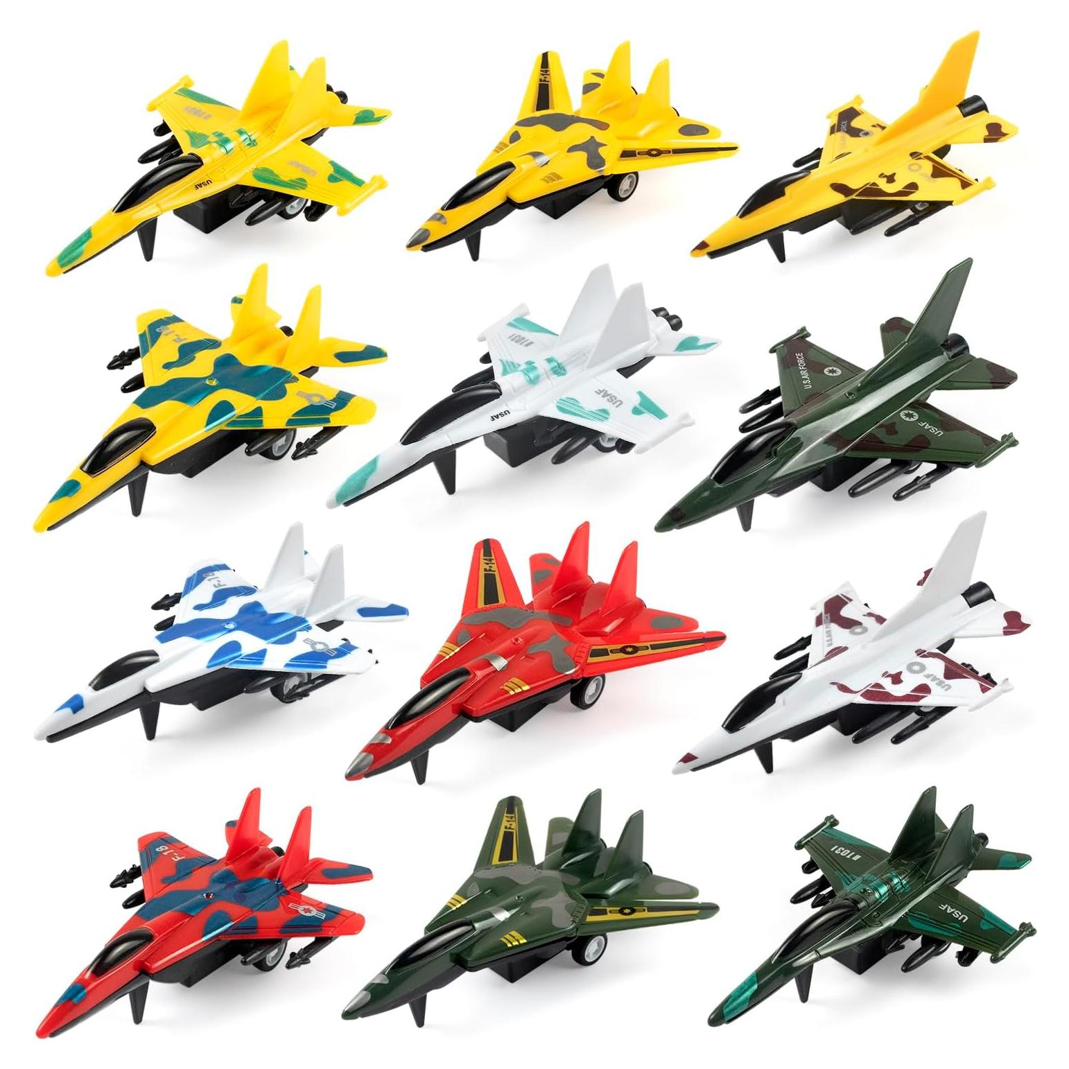 Juego de 12 Aviones de Retroceso Boojalo para Niños 3-9 Años