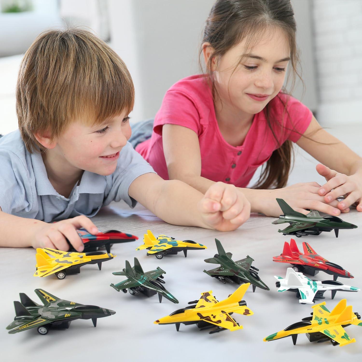 Juego de 12 Aviones de Retroceso Boojalo para Niños 3-9 Años