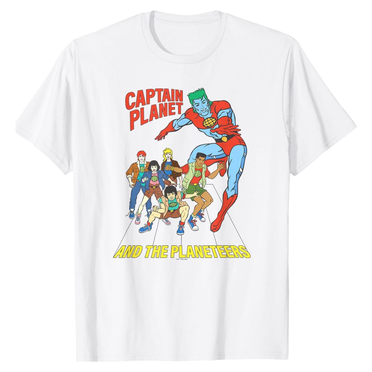 Camiseta Retro Captain Planet Logo Hombre - Licencia Oficial