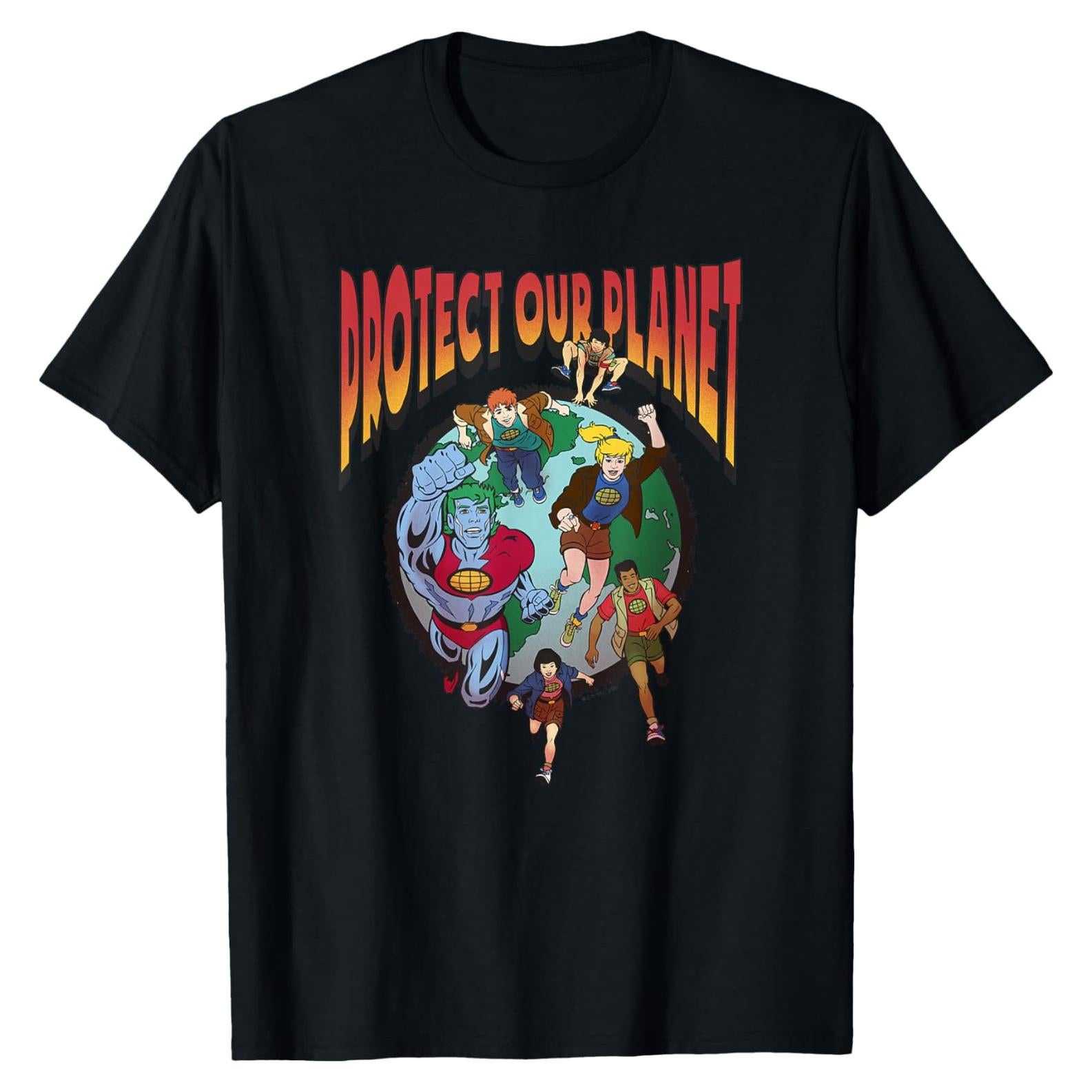 Camiseta Captain Planet Protección Ambiental Hombre