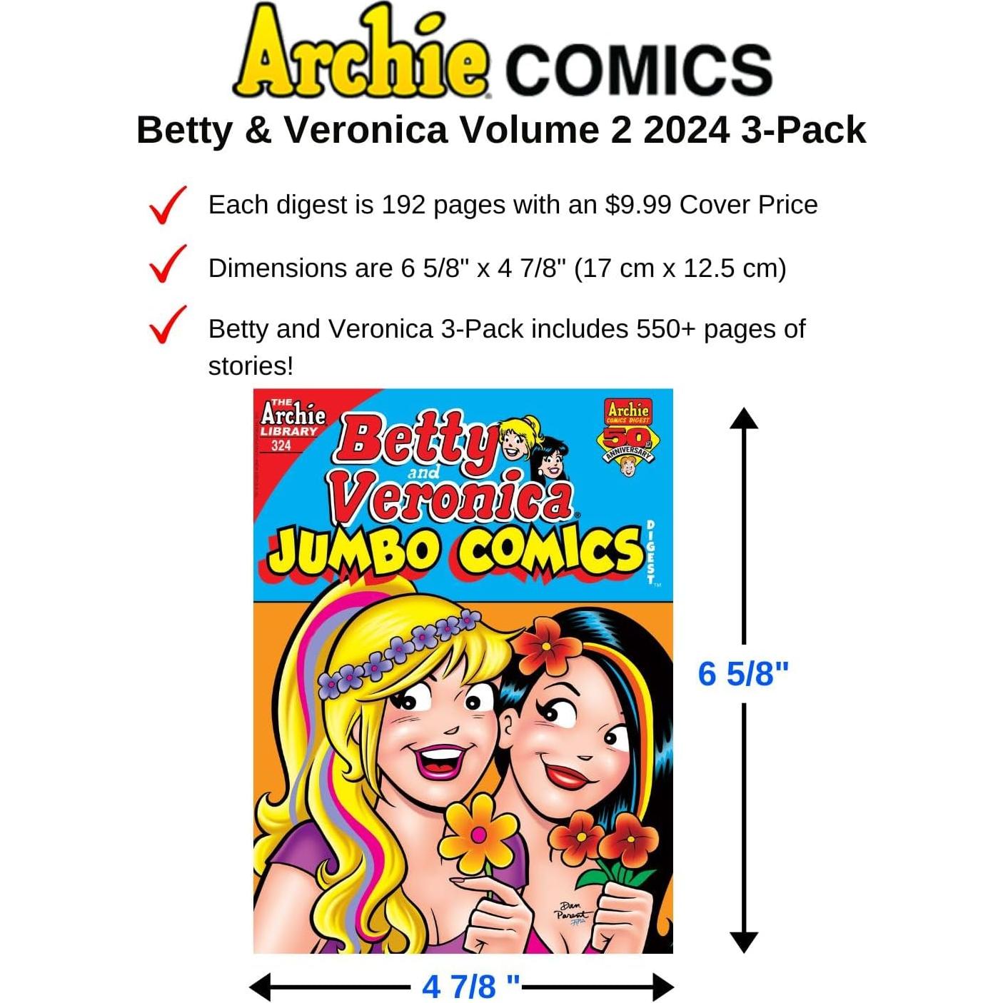 Archie Comics Digest Betty y Veronica 3-Pack 2024 - 576 Páginas