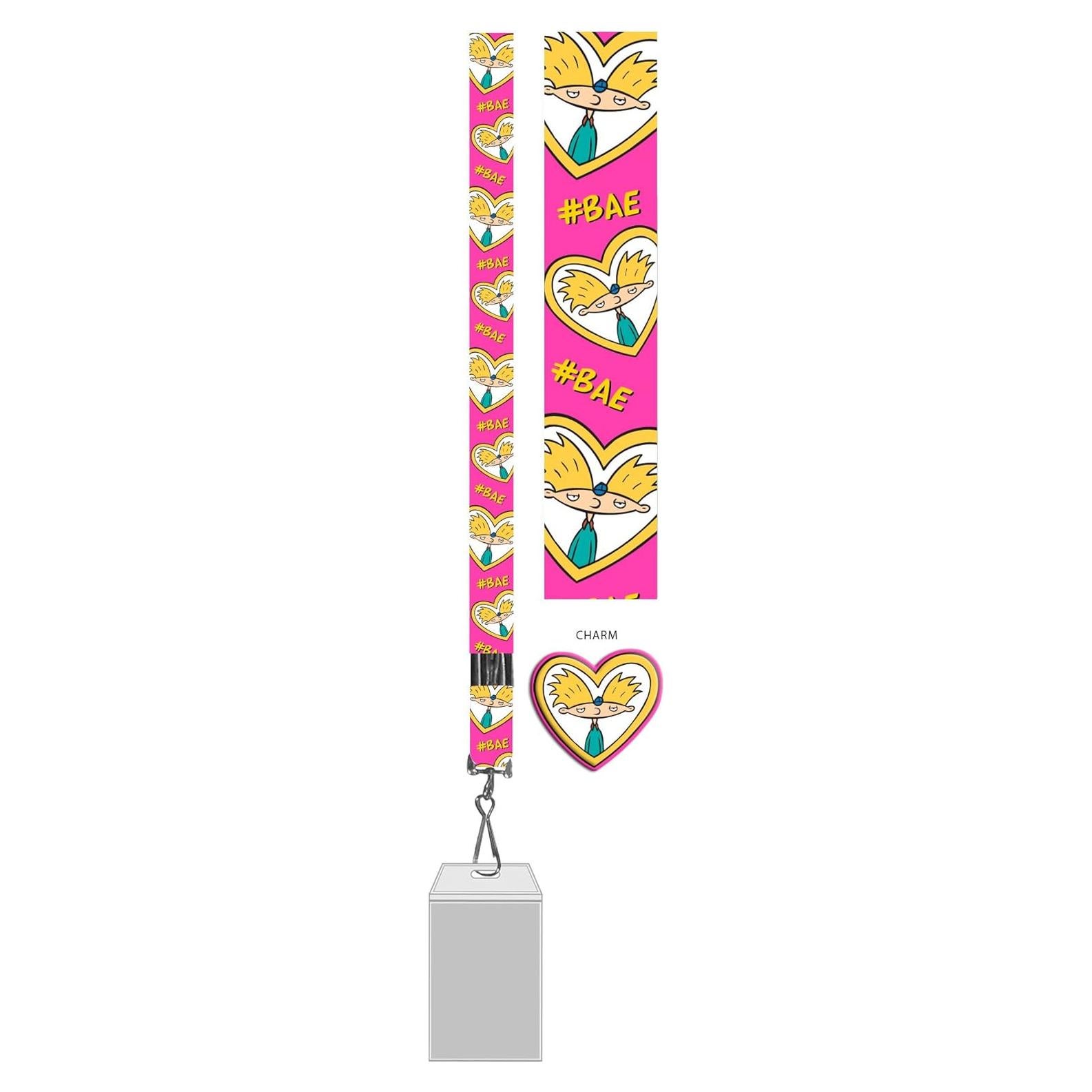 Lanyard Hey Arnold Silver Buffalo con soporte y charm, Multicolor