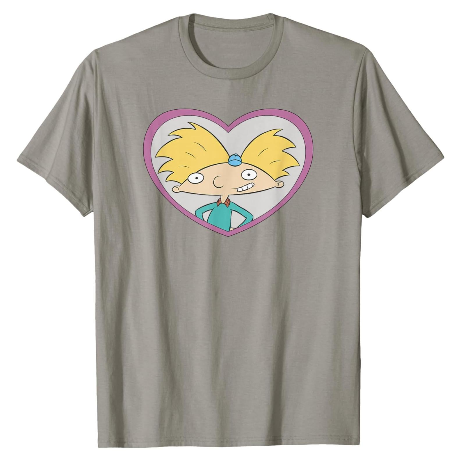 Camiseta Rosa Hey Arnold! Corazón para Hombre - Licencia Oficial