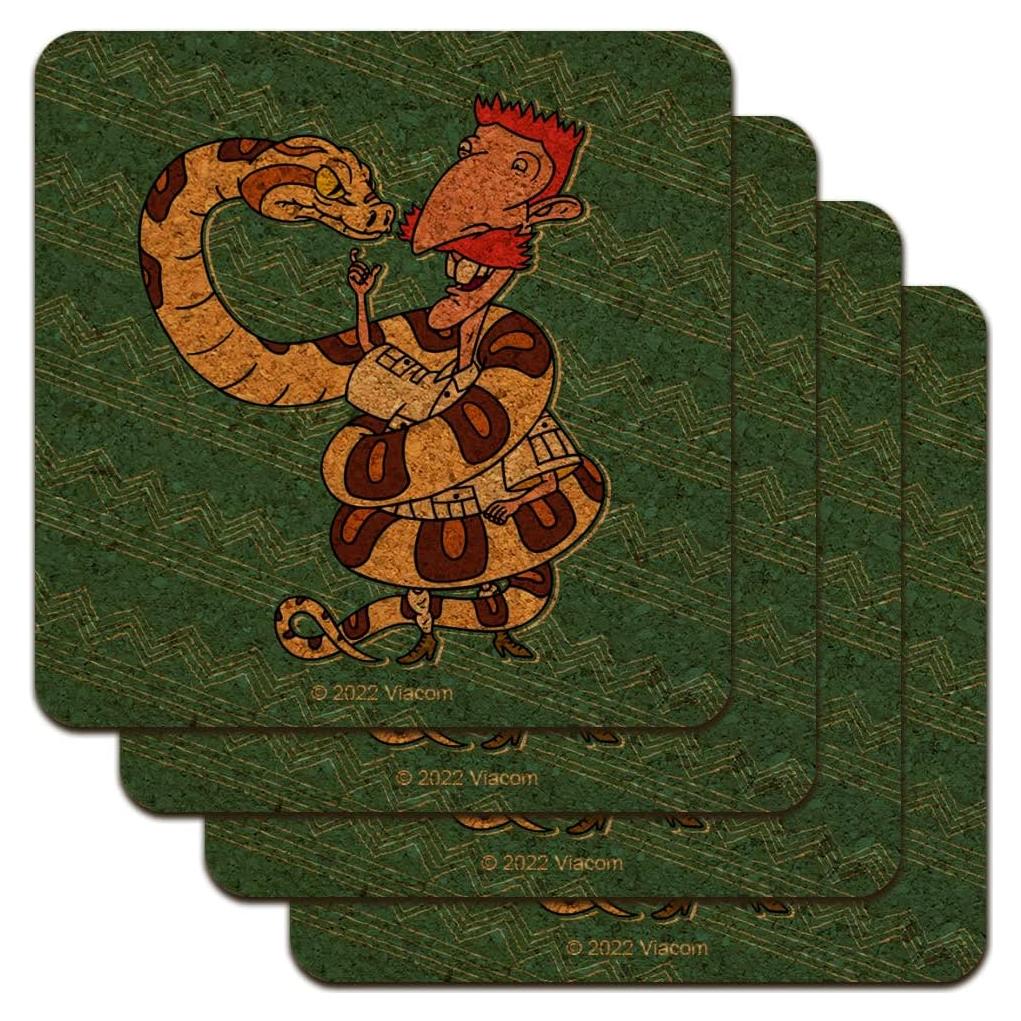 Juego de 4 Posavasos de Corcho Multicolor Thornberrys