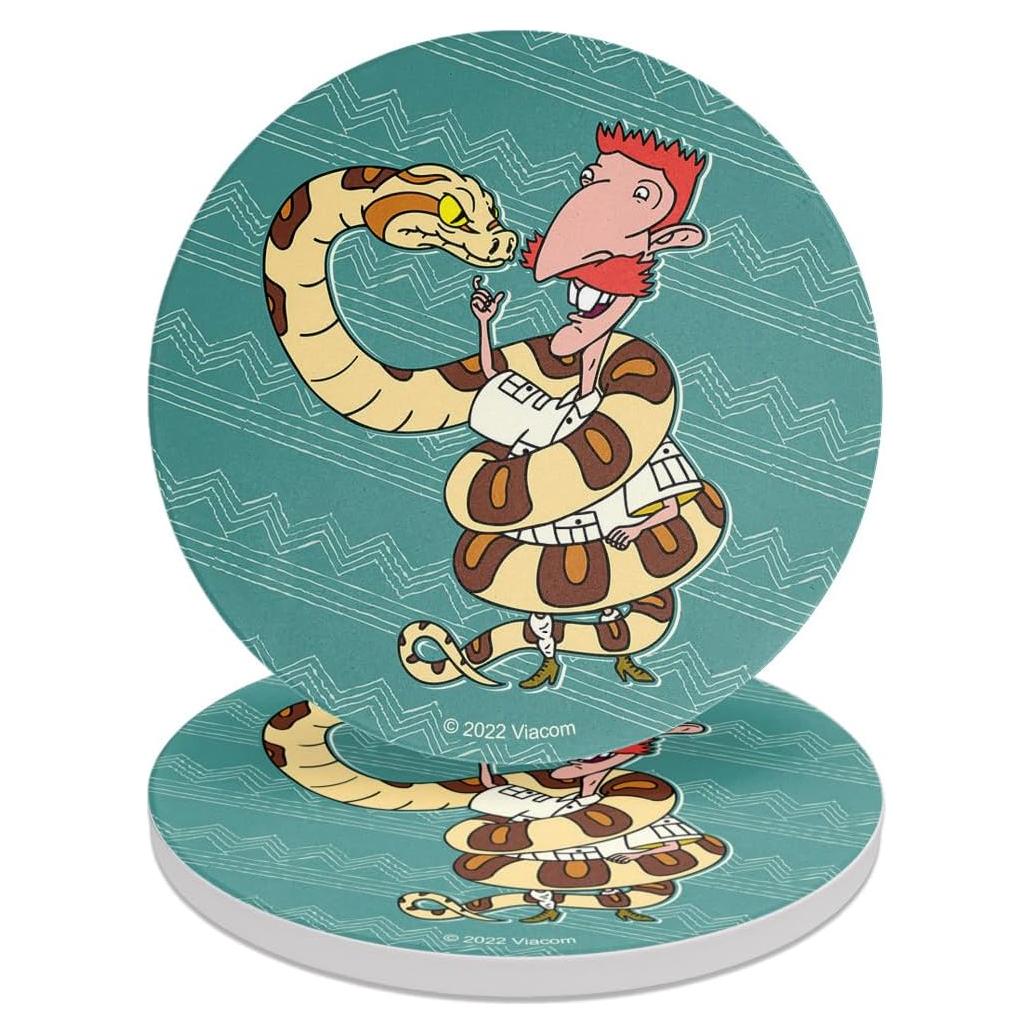 Set de 2 Posavasos Redondos Cerámica Wild Thornberrys 9.9 cm