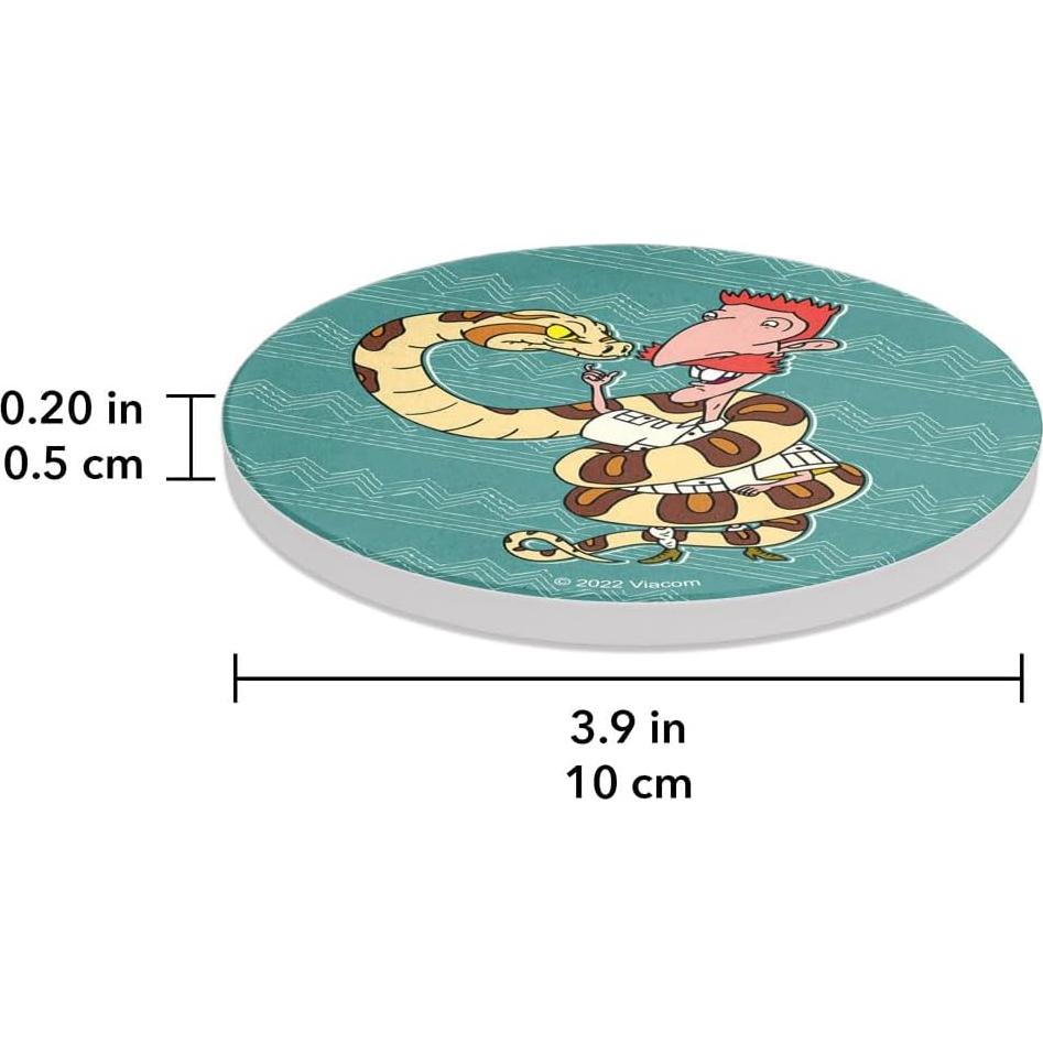 Set de 2 Posavasos Redondos Cerámica Wild Thornberrys 9.9 cm