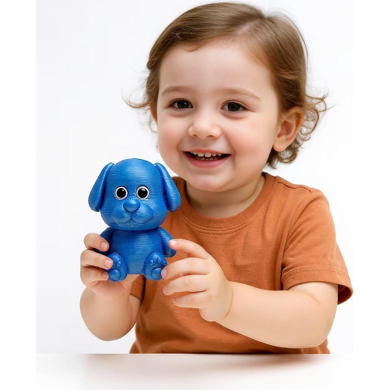 Figura de gato impresa en 3D azul-verde 8.6 cm - Decoración