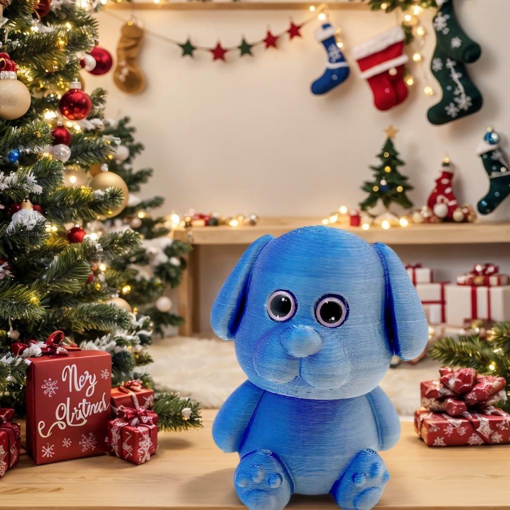 Figura de gato impresa en 3D azul-verde 8.6 cm - Decoración