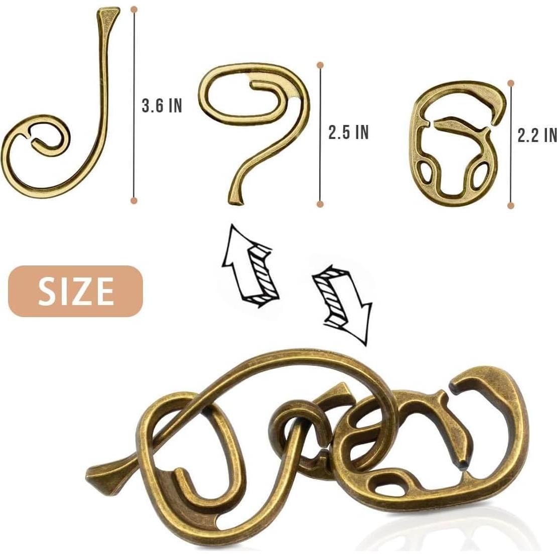 Rompecabezas de Metal GVKES 3D Desafío IQ 3 PZS