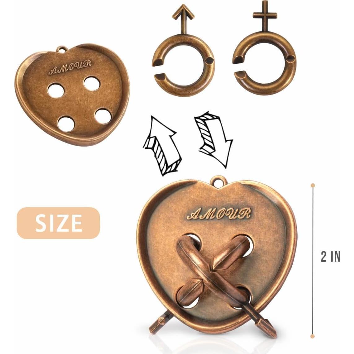 Rompecabezas de Metal GVKES 3D Desafío IQ 3 PZS