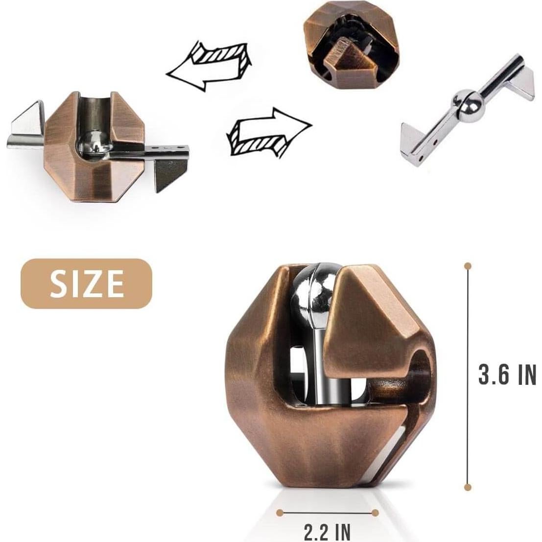 Rompecabezas de Metal GVKES 3D Desafío IQ 3 PZS