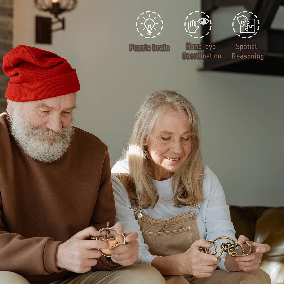 Rompecabezas de Metal GVKES 3D Desafío IQ 3 PZS