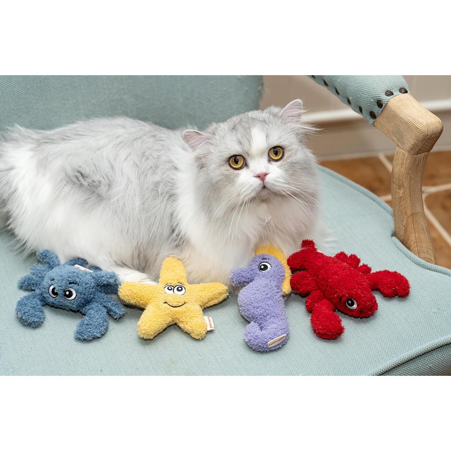 Juguete de felpa para gatos Puffy Crew langosta 12.7 cm