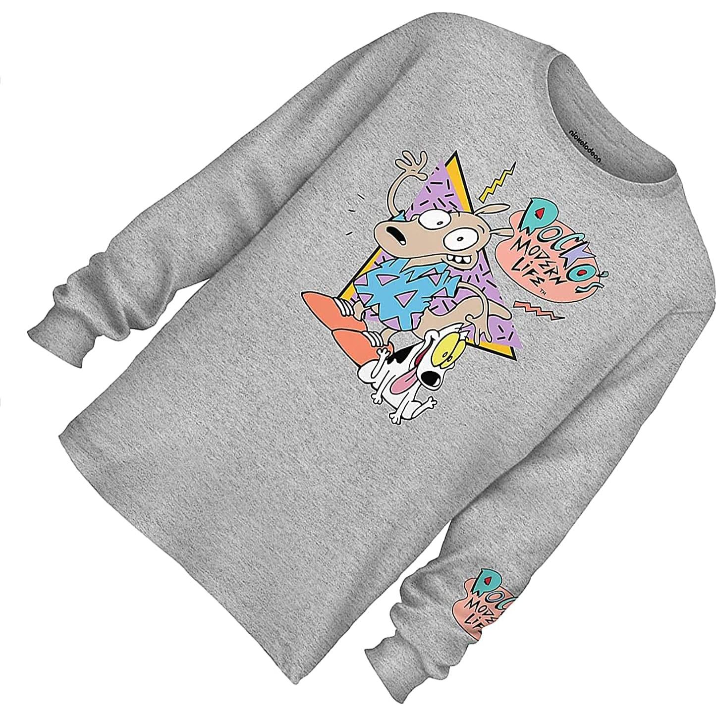 Camisa de Manga Larga Hombre Nickelodeon Rugrats 90s Gris M