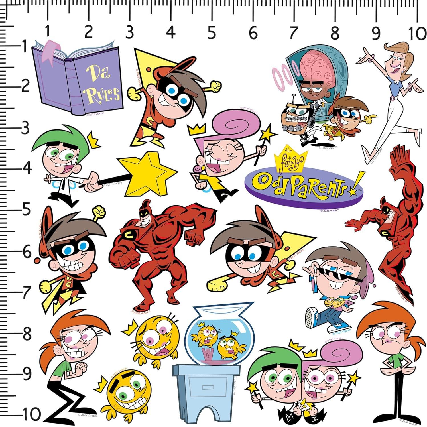 Pegatinas grandes de vinilo Los Padrinos Mágicos - 50 unidades