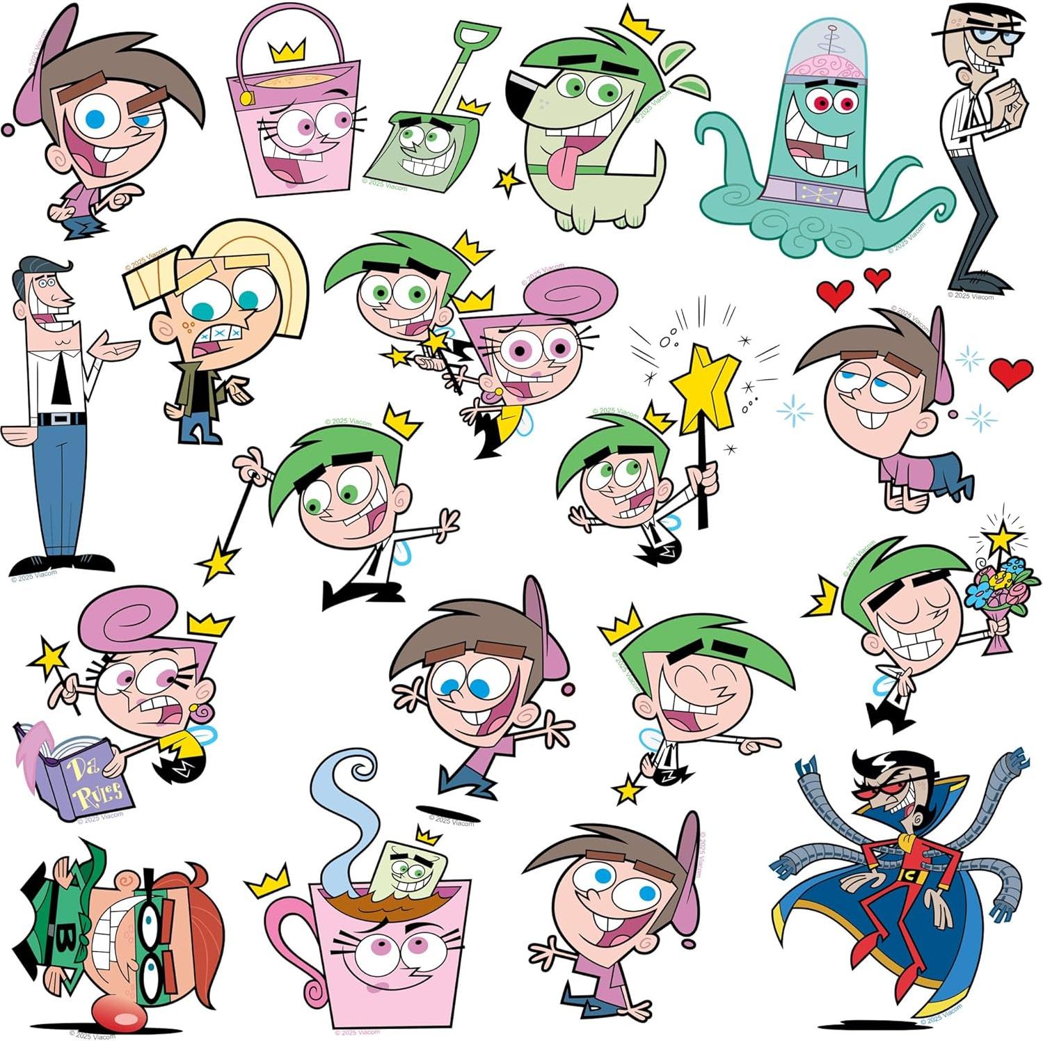 Pegatinas grandes de vinilo Los Padrinos Mágicos - 50 unidades