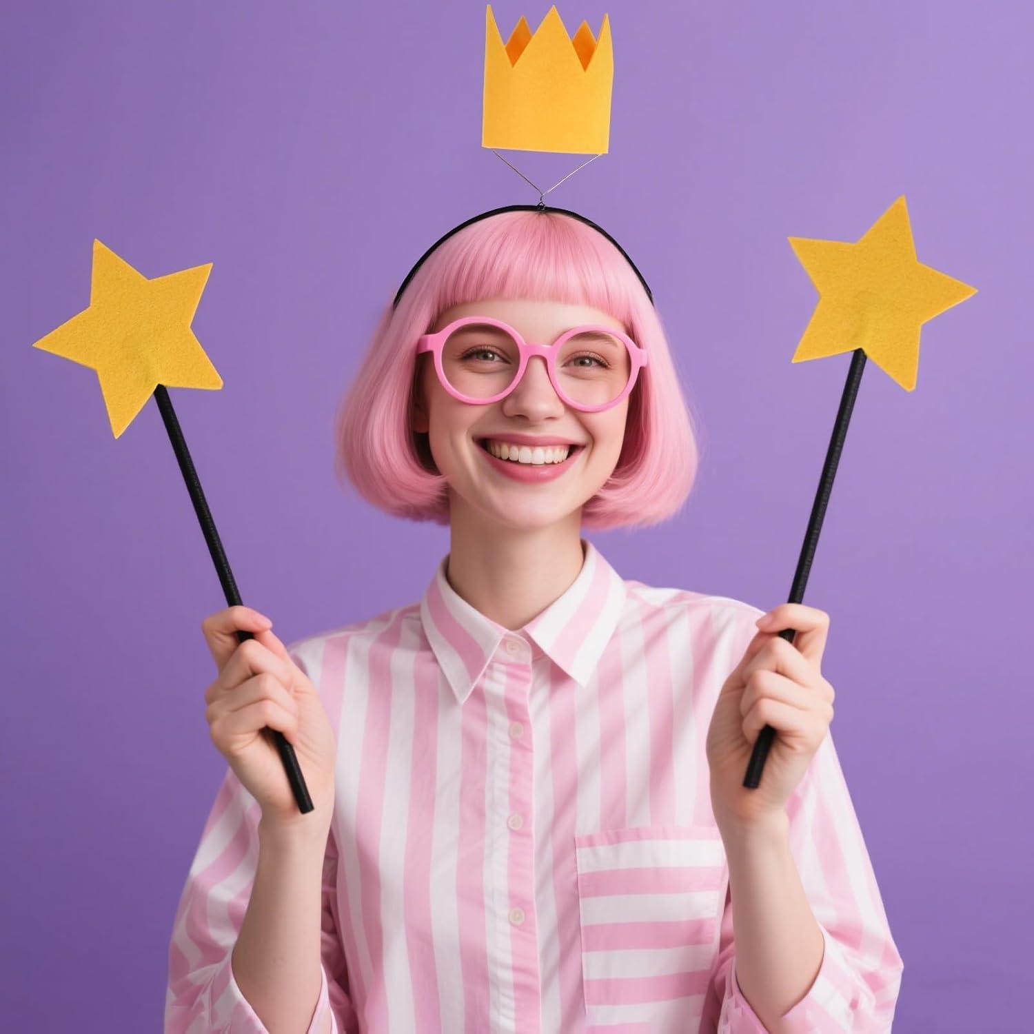 Juego de Disfraz de 4 Piezas Varitas y Diademas Flotantes