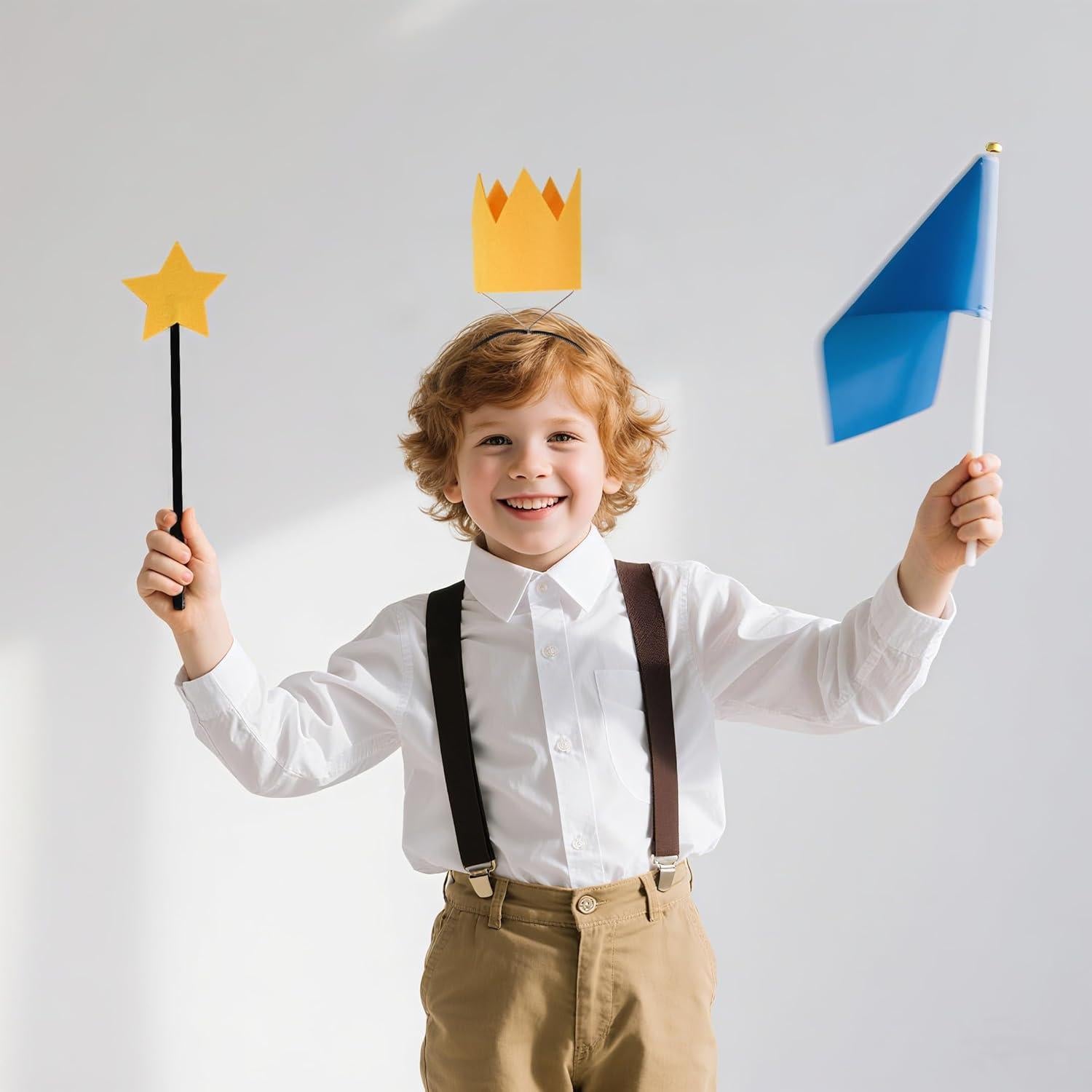 Juego de Disfraz de 4 Piezas Varitas y Diademas Flotantes