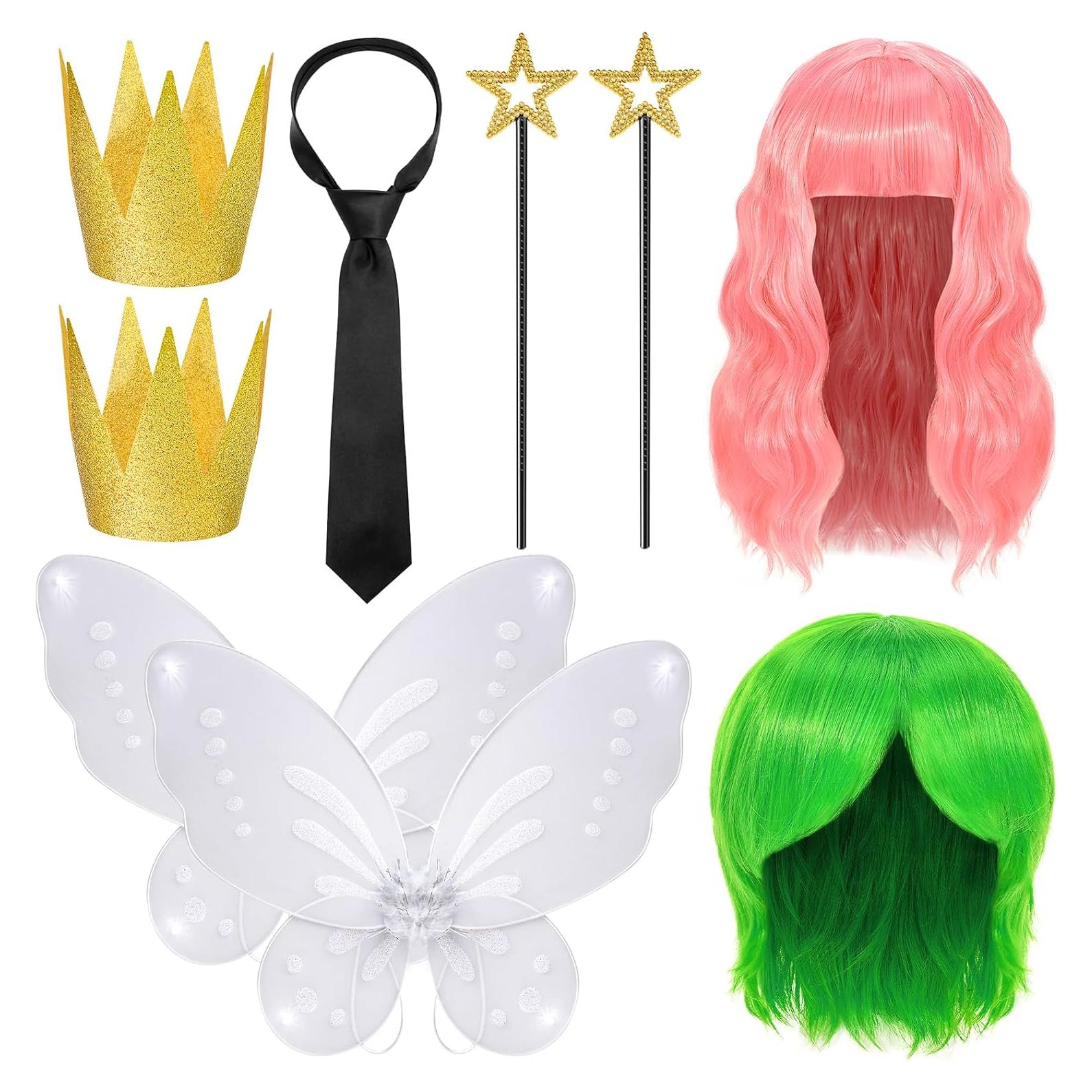 Disfraz de Halloween 9 Piezas Hada con Pelucas y Accesorios
