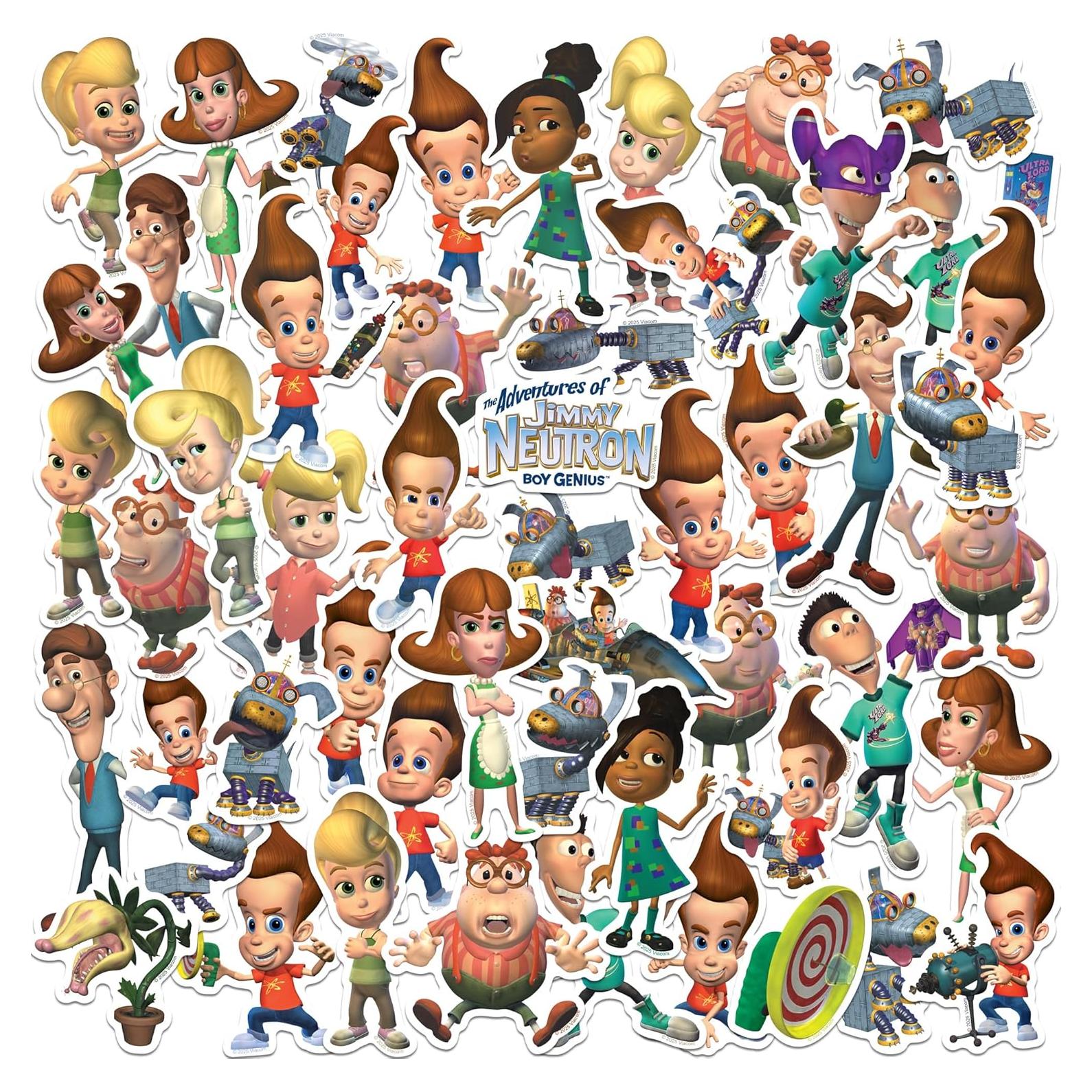 Paquete de 50 Calcomanías de Vinilo Jimmy Neutron - Interior/Exterior