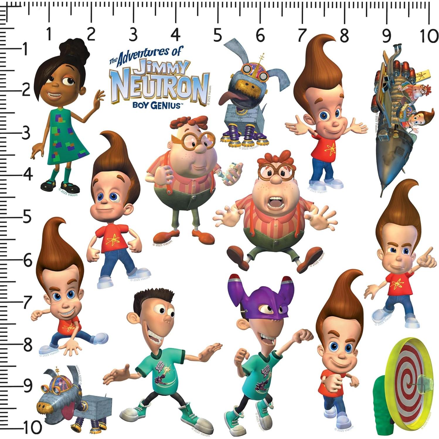 Paquete de 50 Calcomanías de Vinilo Jimmy Neutron - Interior/Exterior