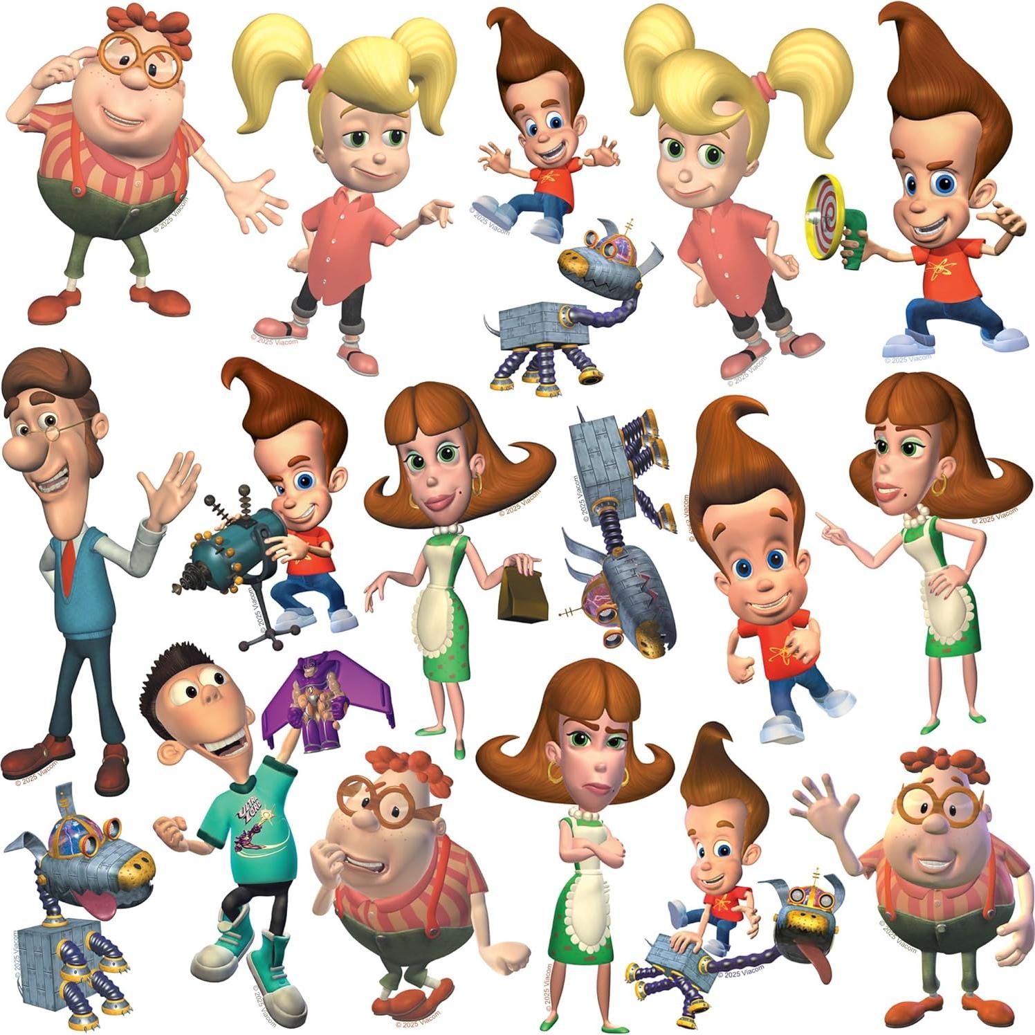 Paquete de 50 Calcomanías de Vinilo Jimmy Neutron - Interior/Exterior