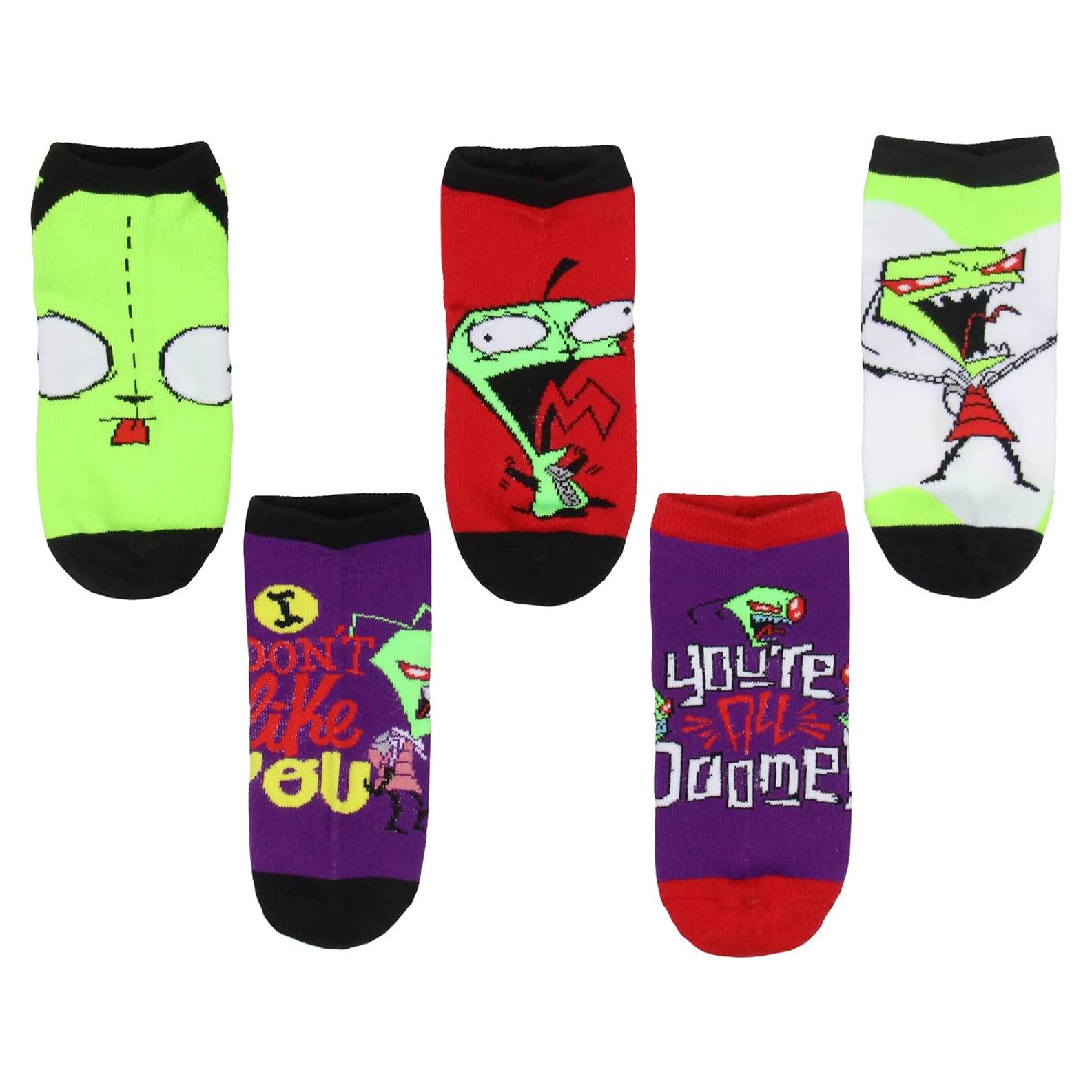 Calcetines de Tobillo Invader Zim Bioworld 5 Pares Adulto