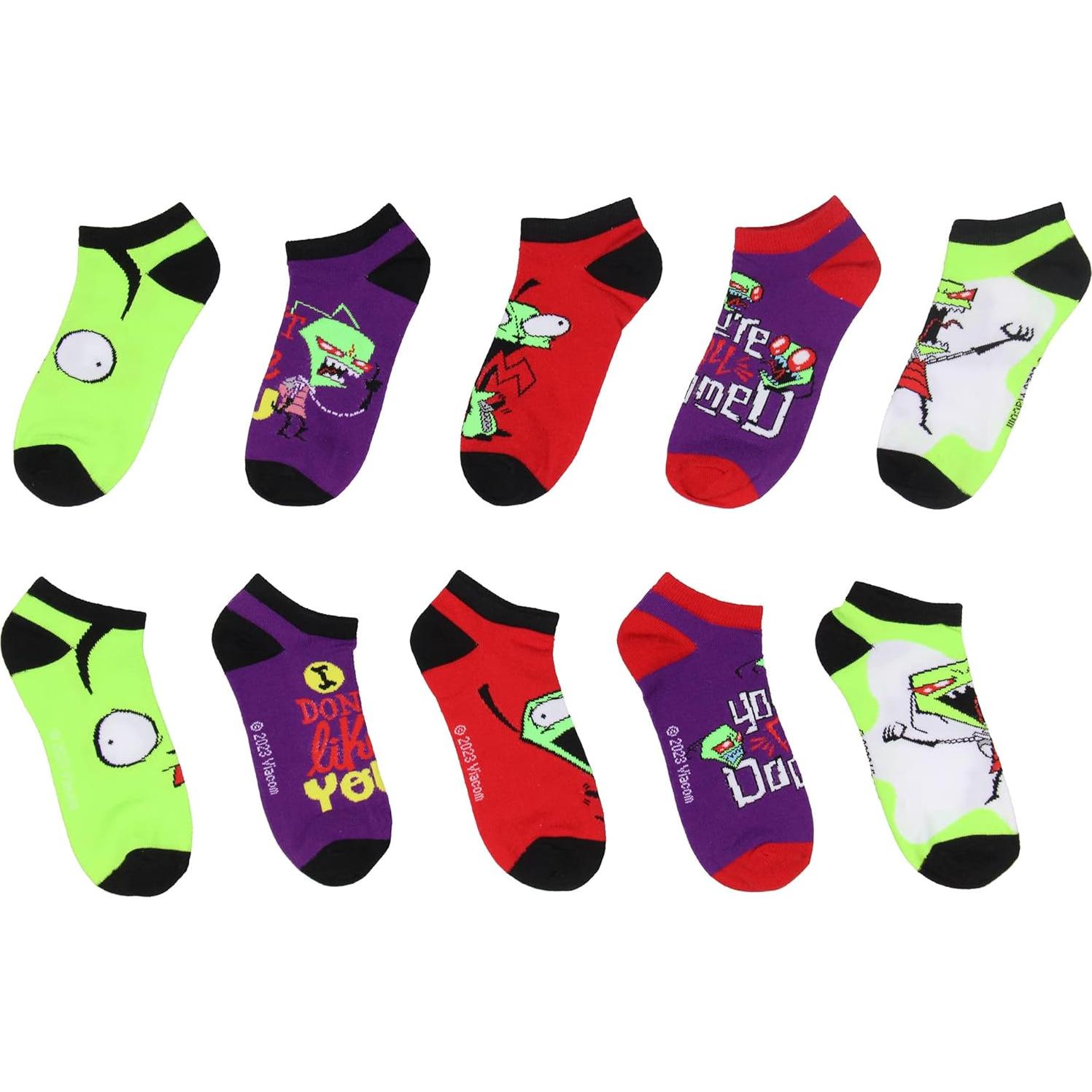Calcetines de Tobillo Invader Zim Bioworld 5 Pares Adulto