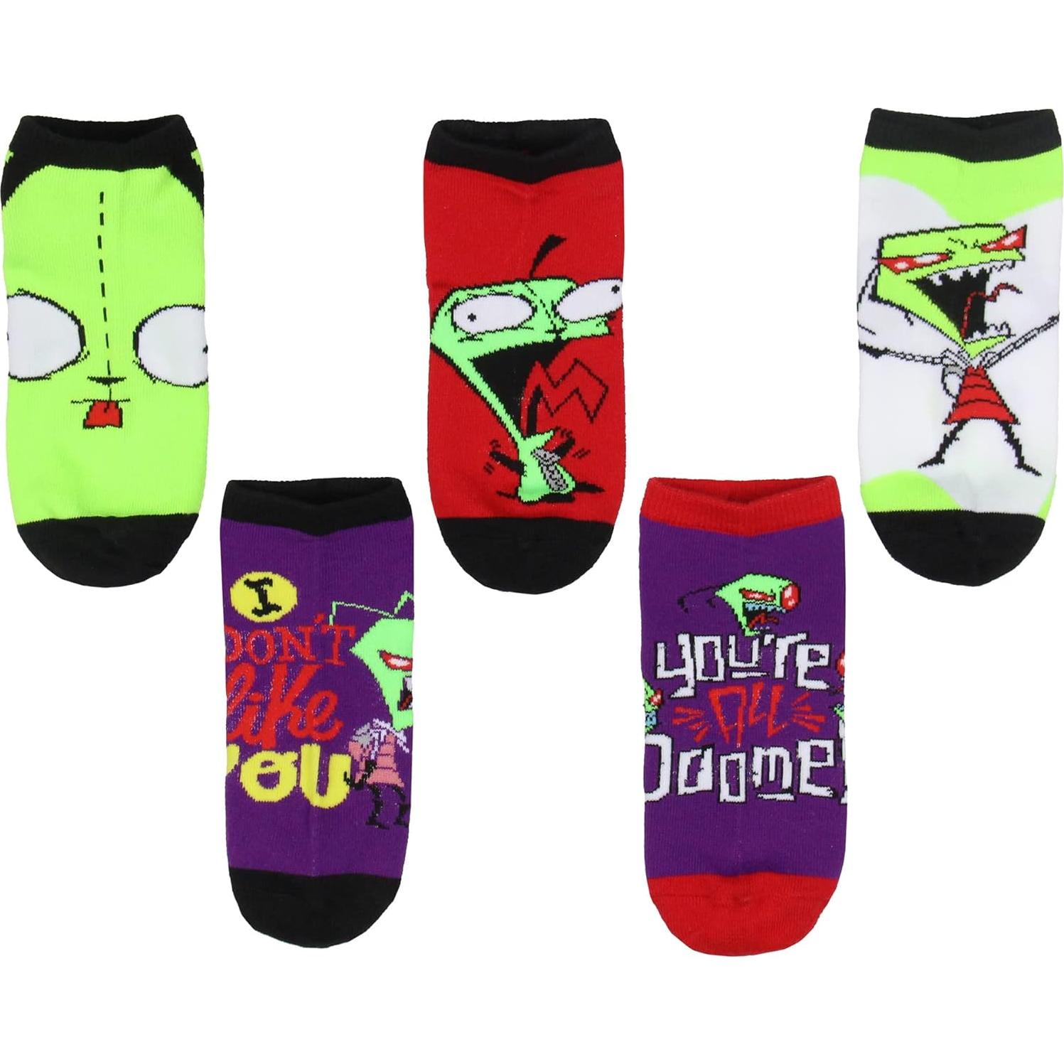 Calcetines de Tobillo Invader Zim Bioworld 5 Pares Adulto
