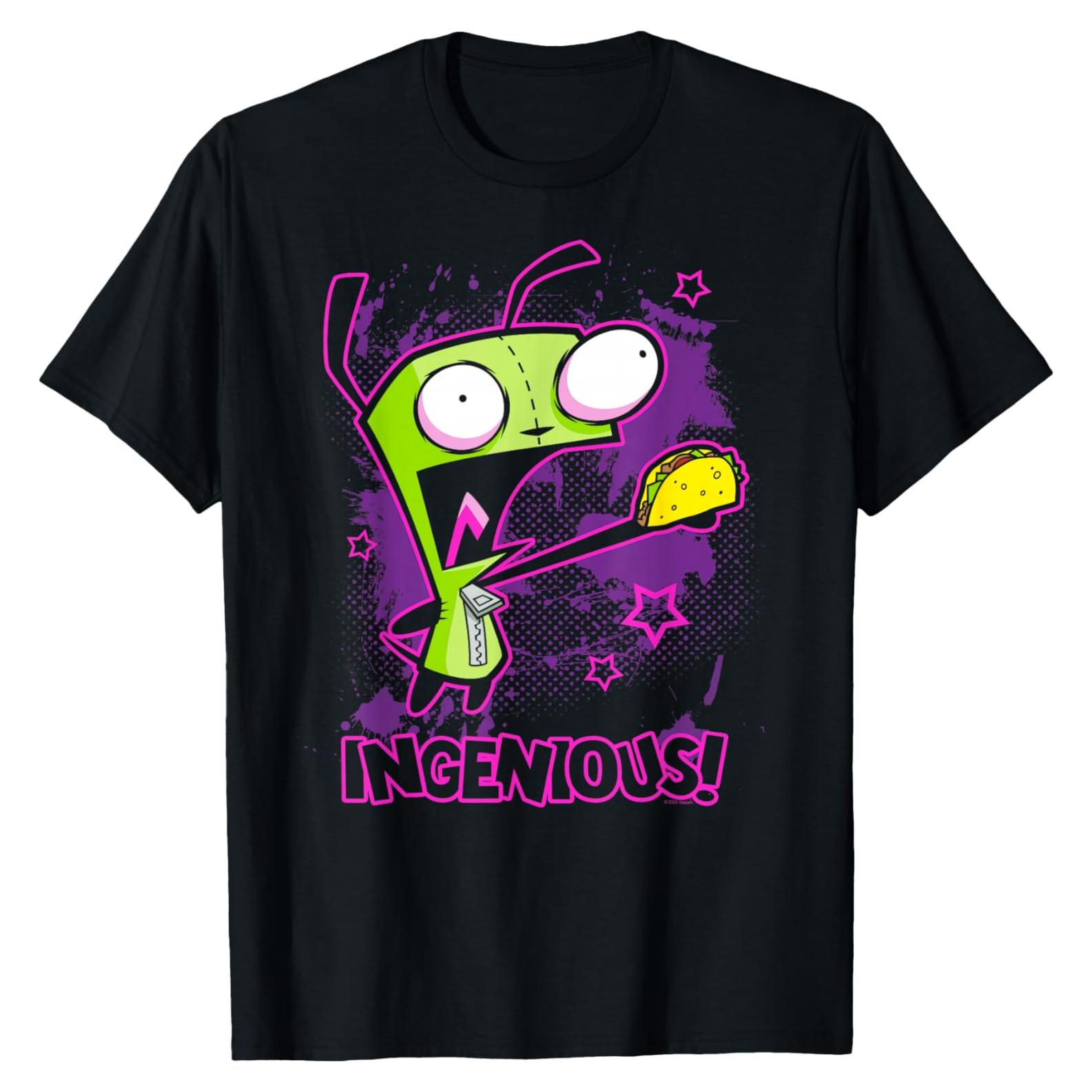 Camiseta de Hombre Invader Zim Y2K Diseño Taco