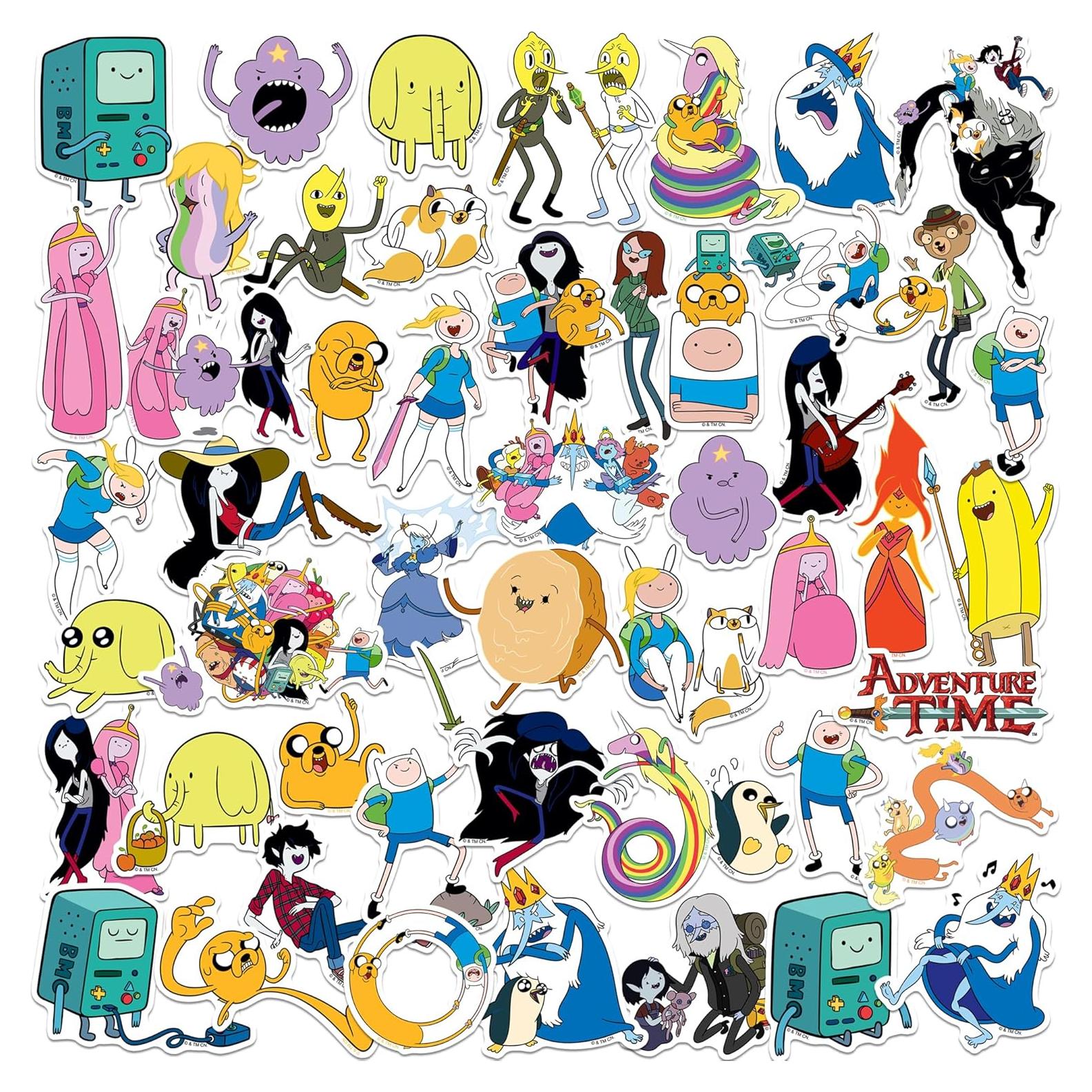 Pack de 50 Stickers Vinilo Adventure Time - Grueso y Resistente