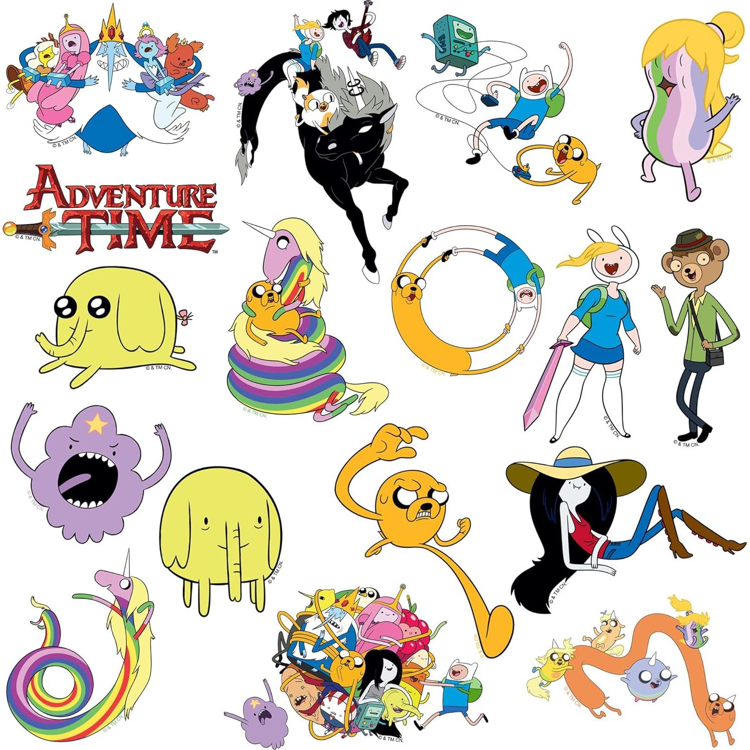 Pack de 50 Stickers Vinilo Adventure Time - Grueso y Resistente