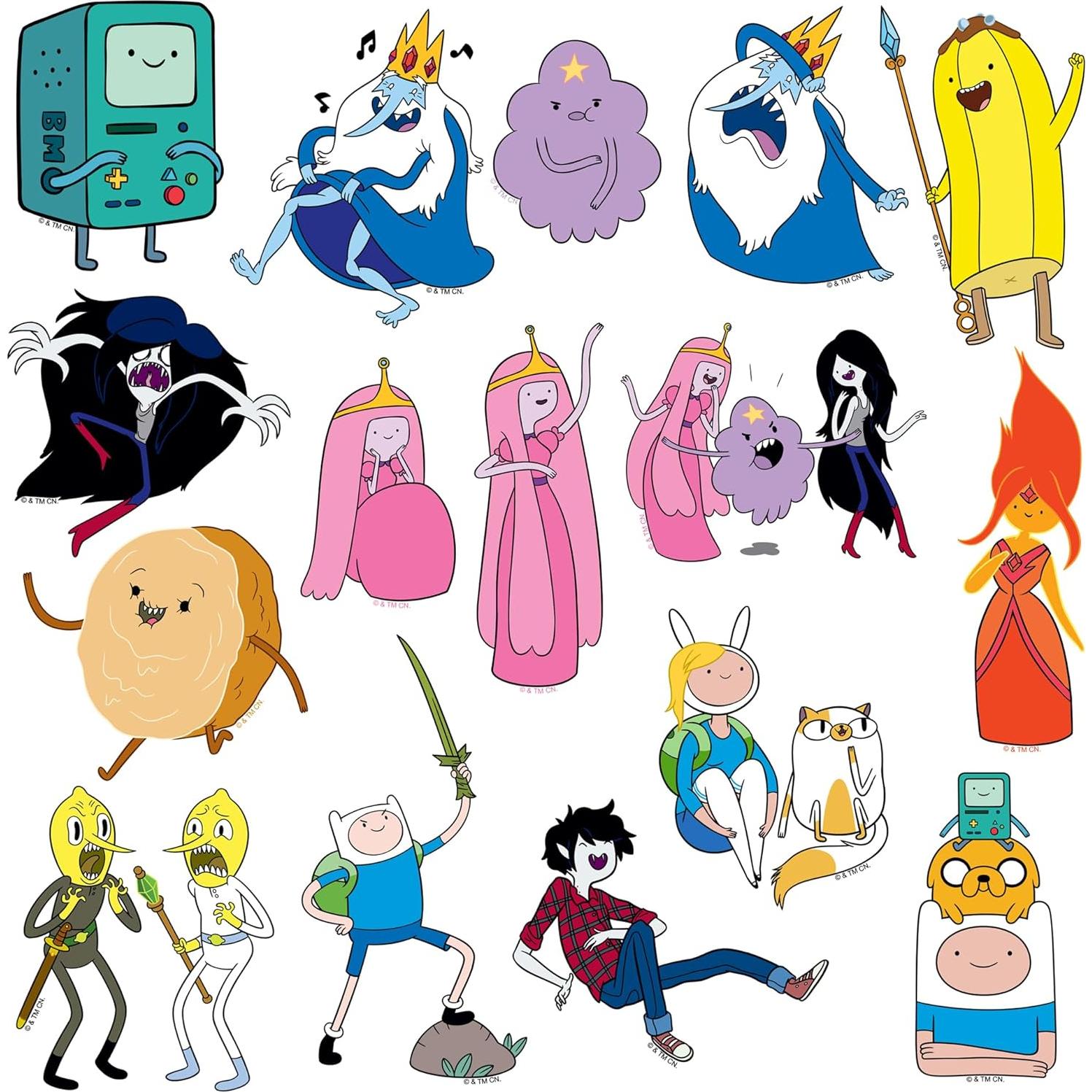 Pack de 50 Stickers Vinilo Adventure Time - Grueso y Resistente
