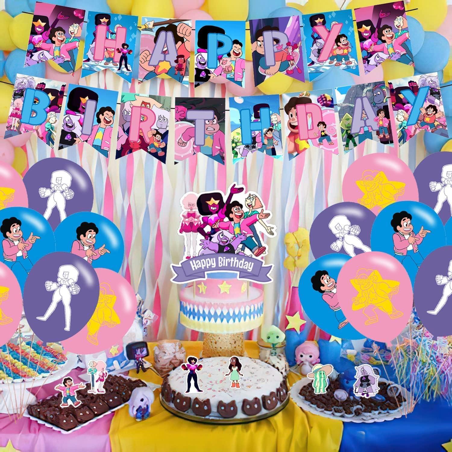 Suministros de Fiesta Steven Universe - 18 Globos, Banner, Adornos