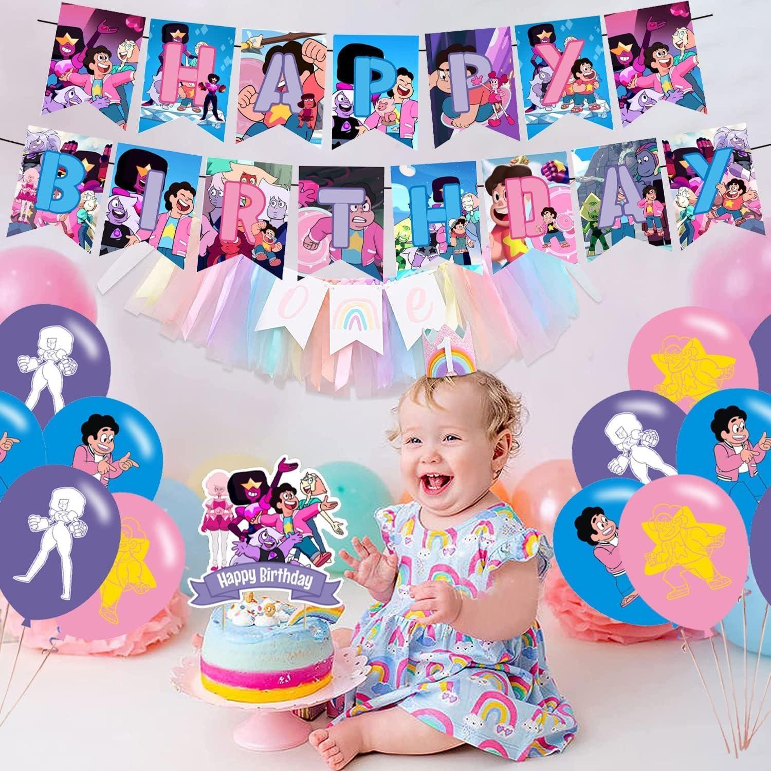 Suministros de Fiesta Steven Universe - 18 Globos, Banner, Adornos