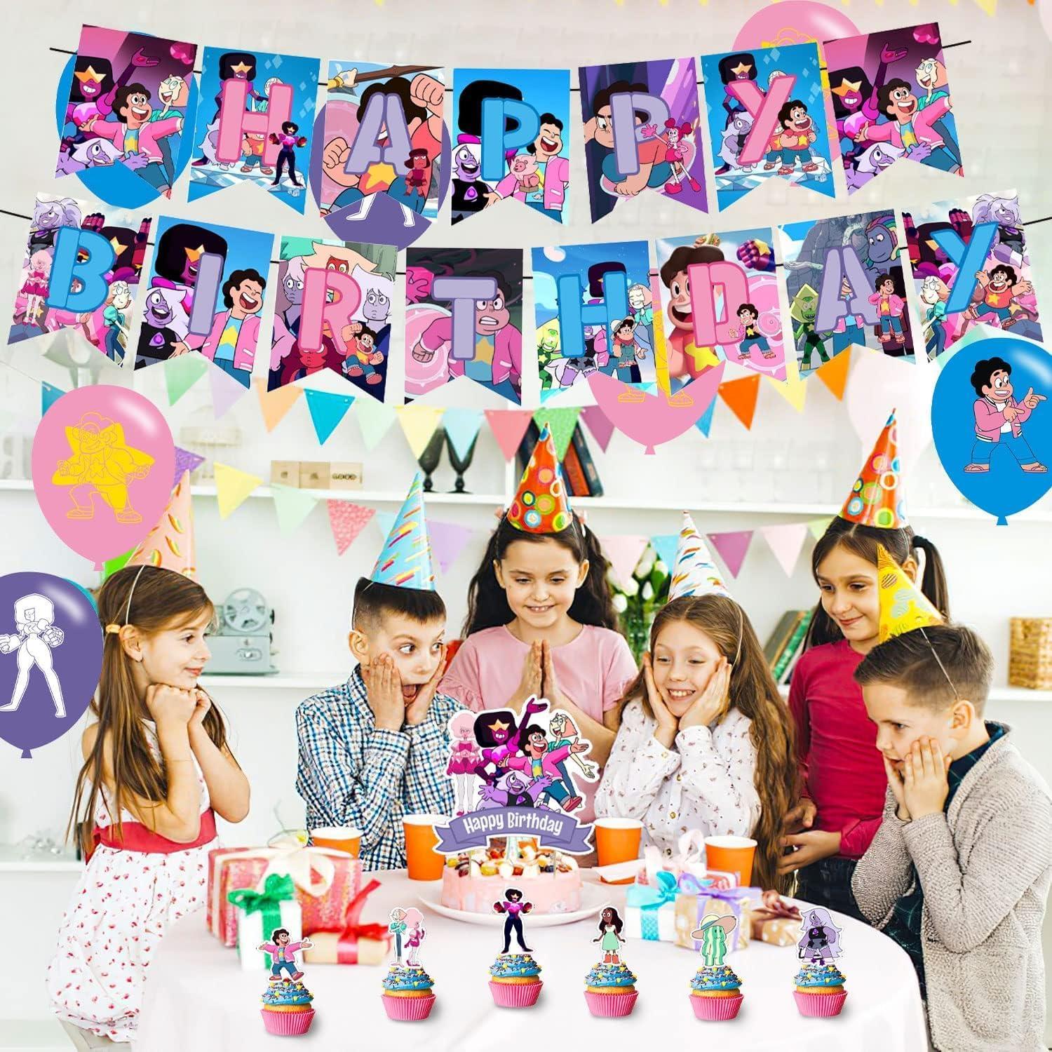 Suministros de Fiesta Steven Universe - 18 Globos, Banner, Adornos