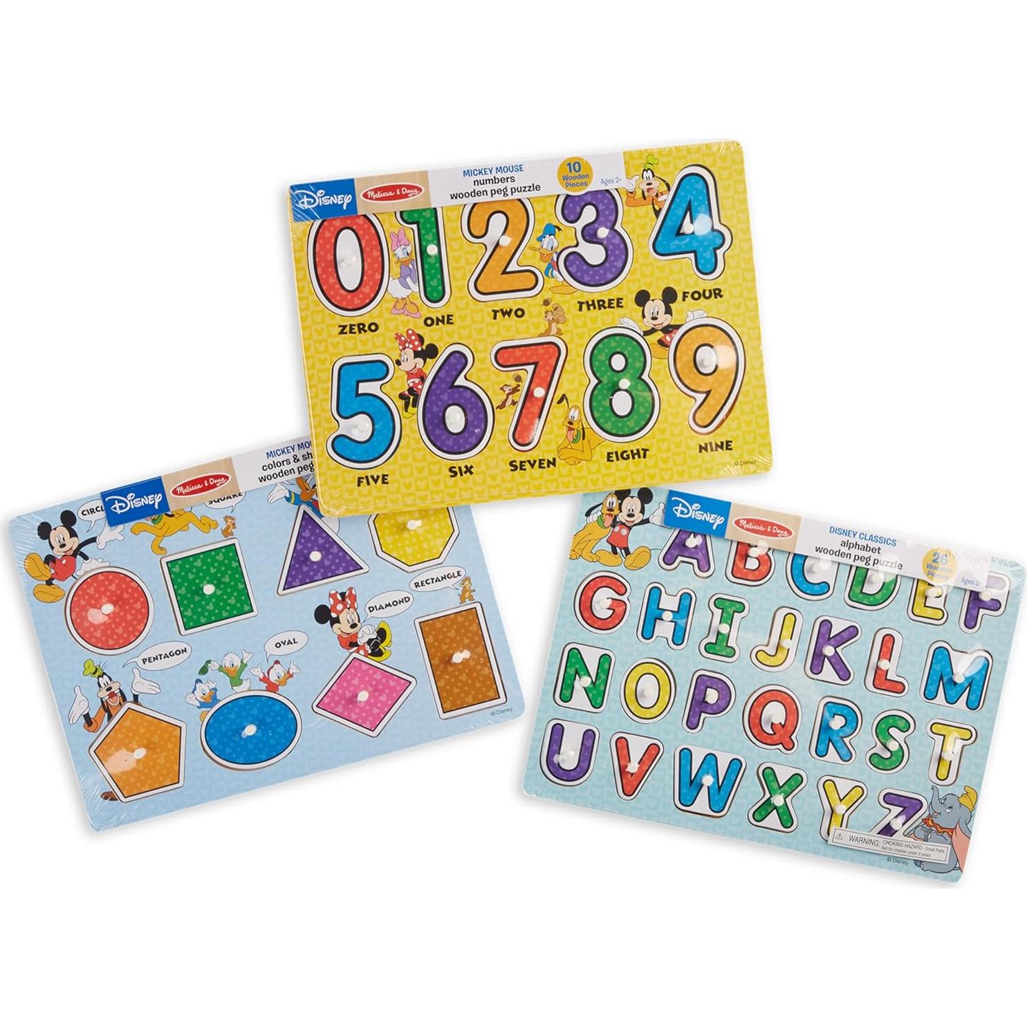 Rompecabezas de Madera Disney Melissa & Doug - Letras, Números y Formas