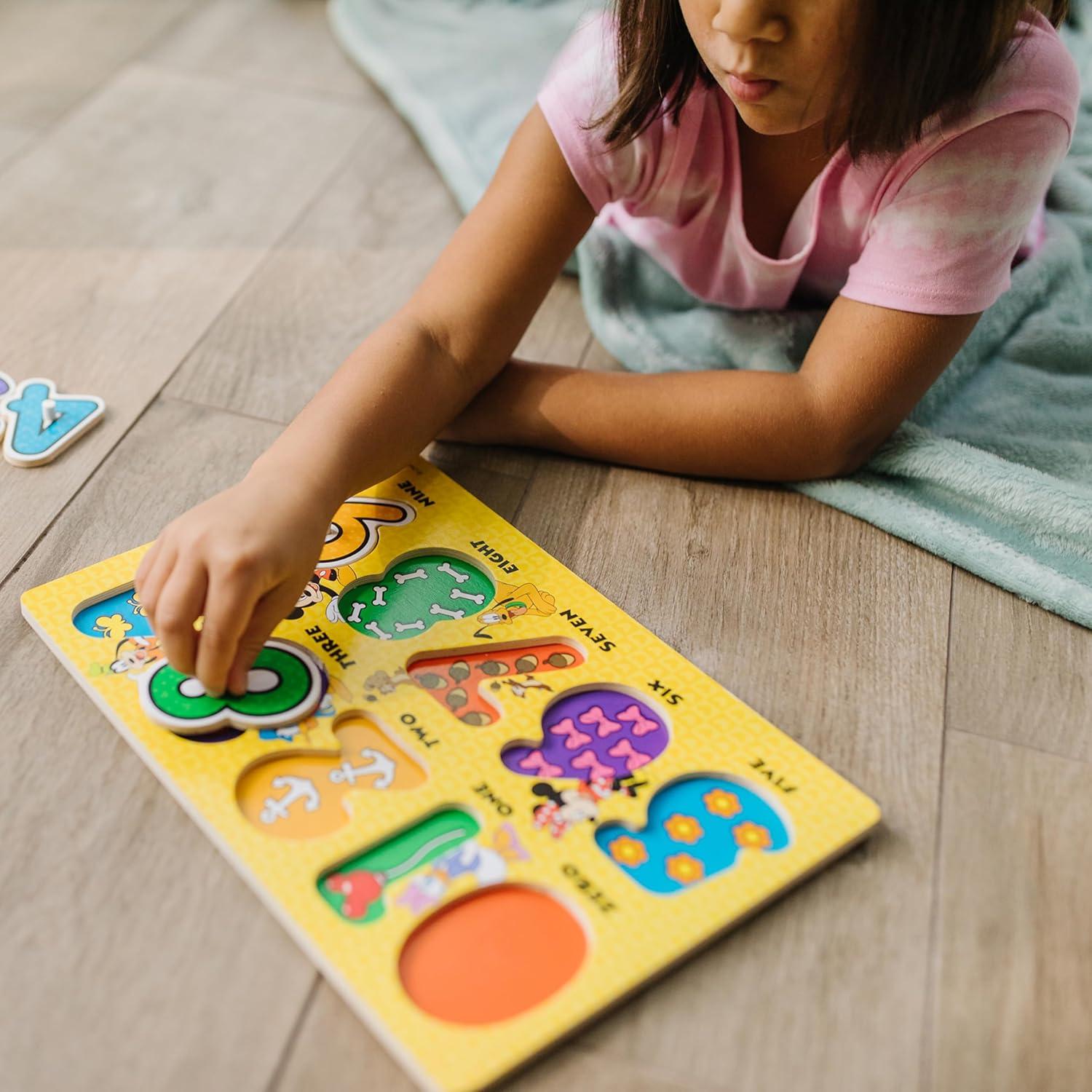 Rompecabezas de Madera Disney Melissa & Doug - Letras, Números y Formas