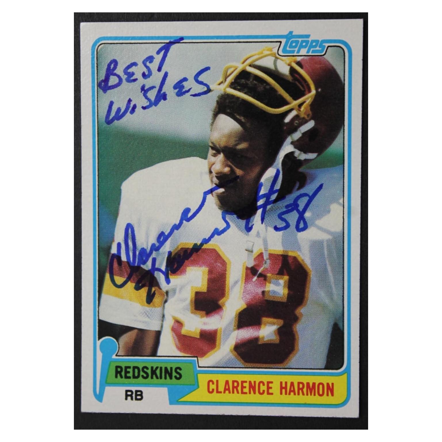 Tarjeta de Fútbol Americano Firmada Clarence Harmon 1981