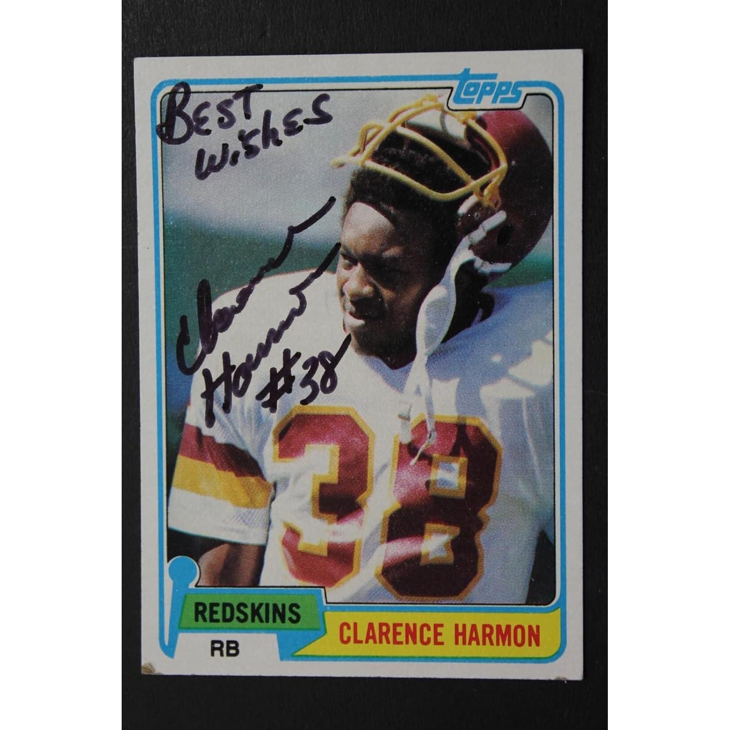 Tarjeta de Fútbol Americano Firmada Clarence Harmon 1981