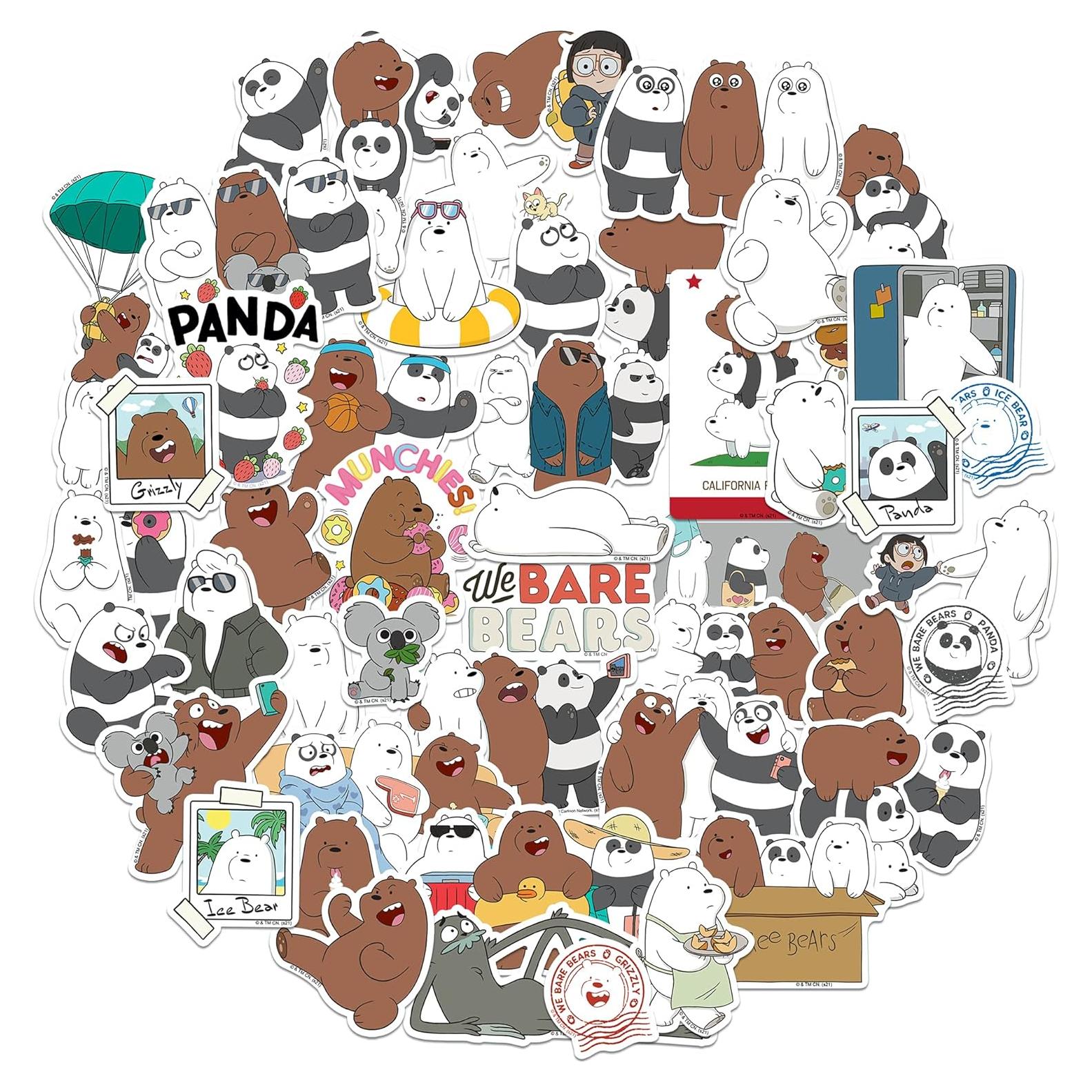 Paquete de 50 Pegatinas Troqueladas We Bare Bears - Vinilo