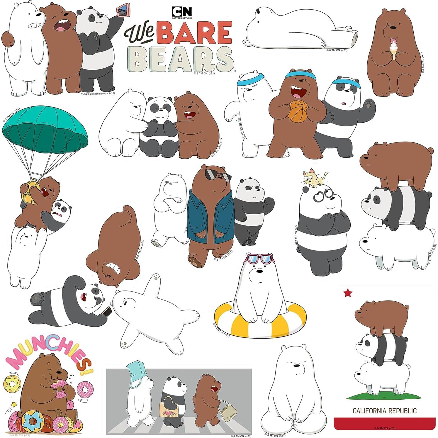 Paquete de 50 Pegatinas Troqueladas We Bare Bears - Vinilo
