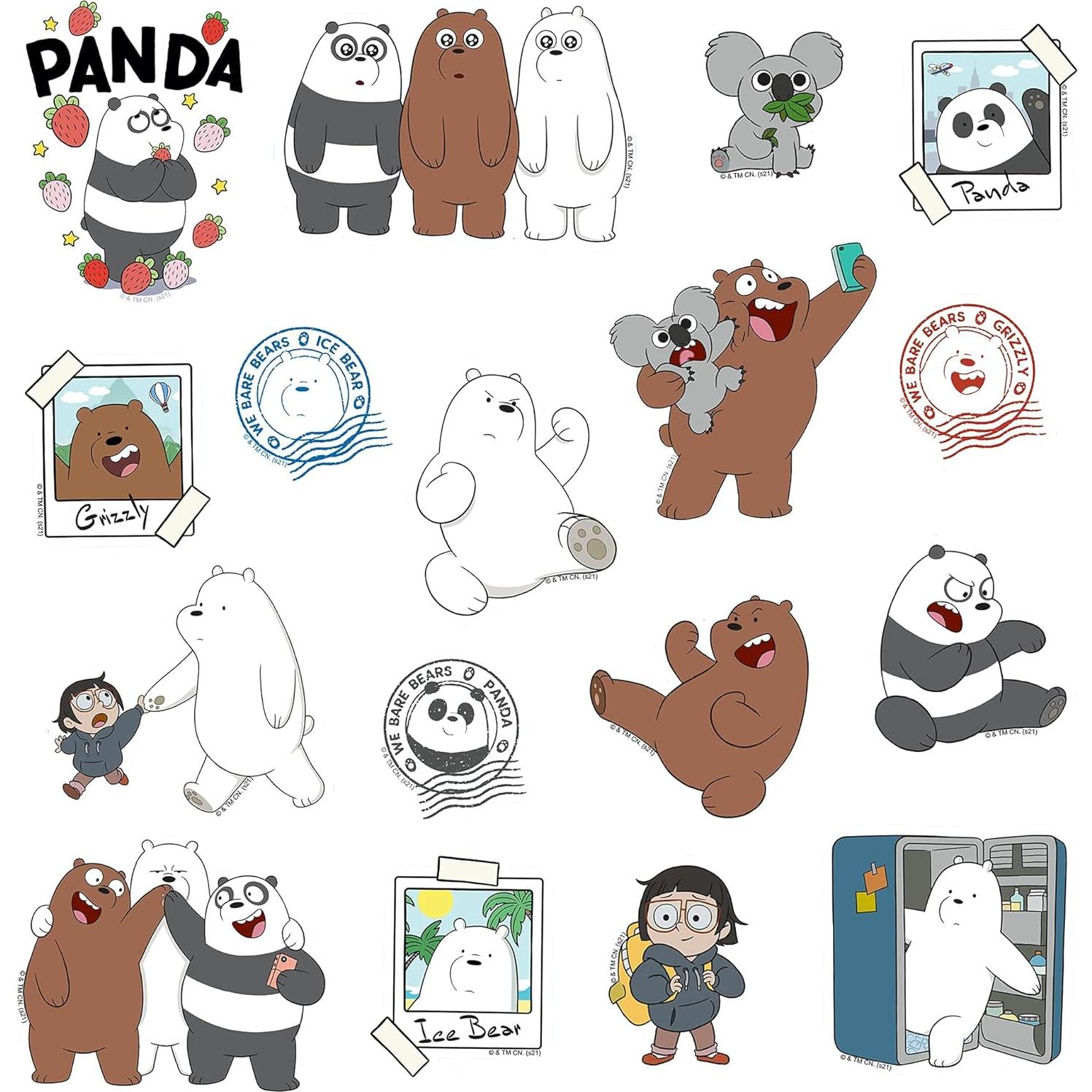 Paquete de 50 Pegatinas Troqueladas We Bare Bears - Vinilo