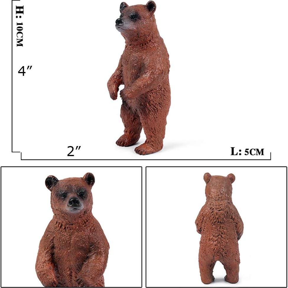Figuritas de Oso Grizzly - Paquete de 3 - Juguetes de Plástico