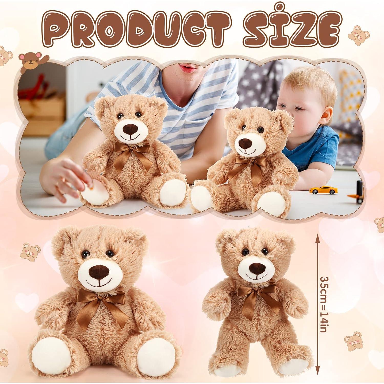 6 Osos de Peluche Suave HyDren 35 cm para Baby Shower