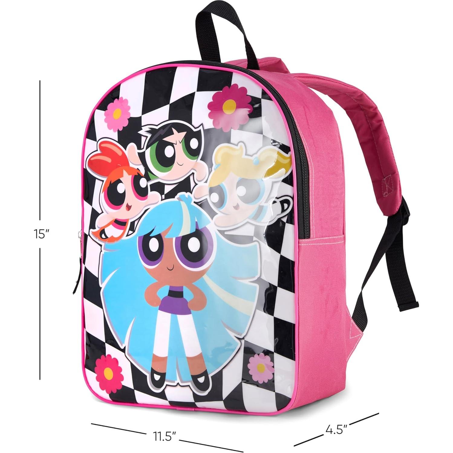 Mochila Powerpuff Girls Rosa 38.1x29.2x11.4 cm para Niñas