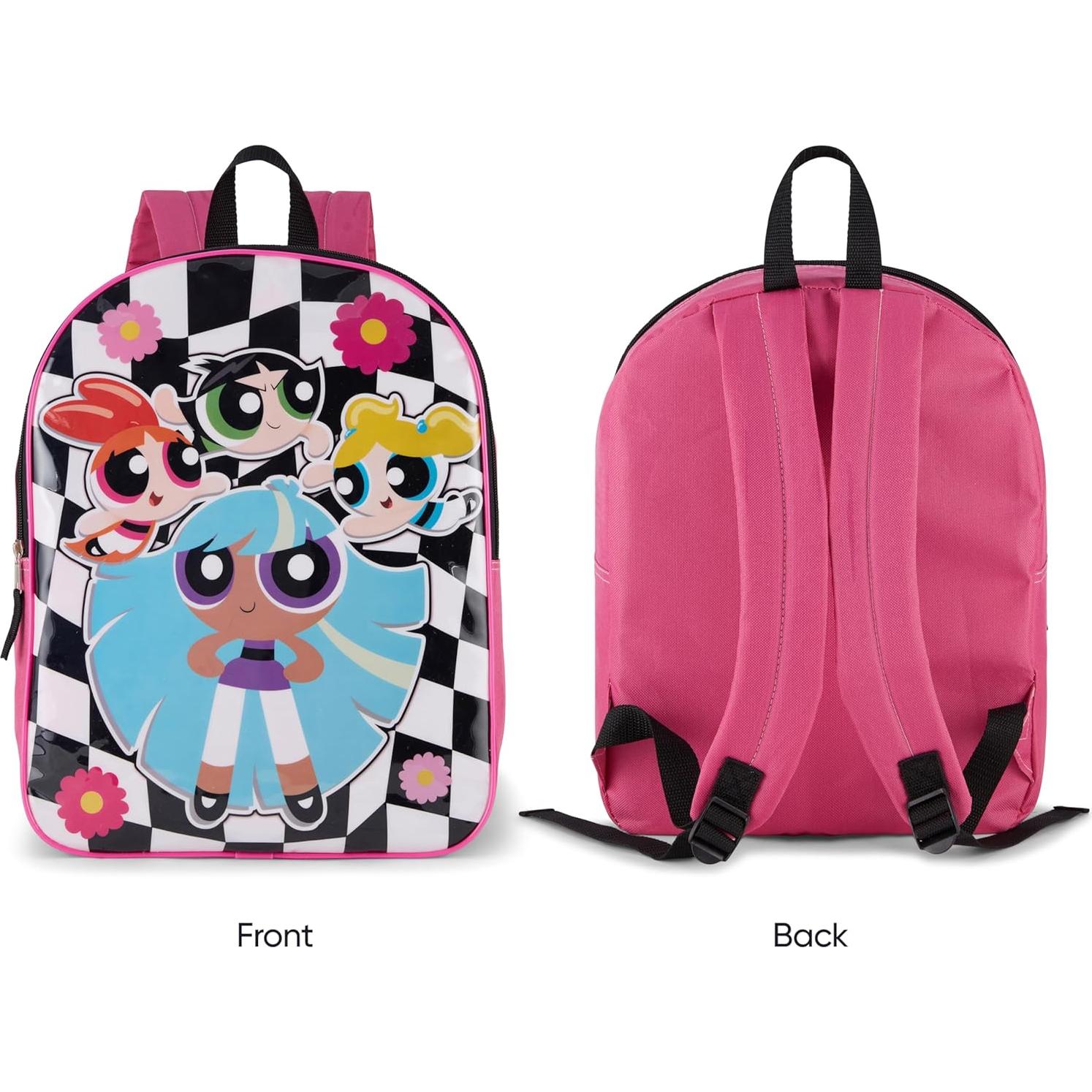 Mochila Powerpuff Girls Rosa 38.1x29.2x11.4 cm para Niñas